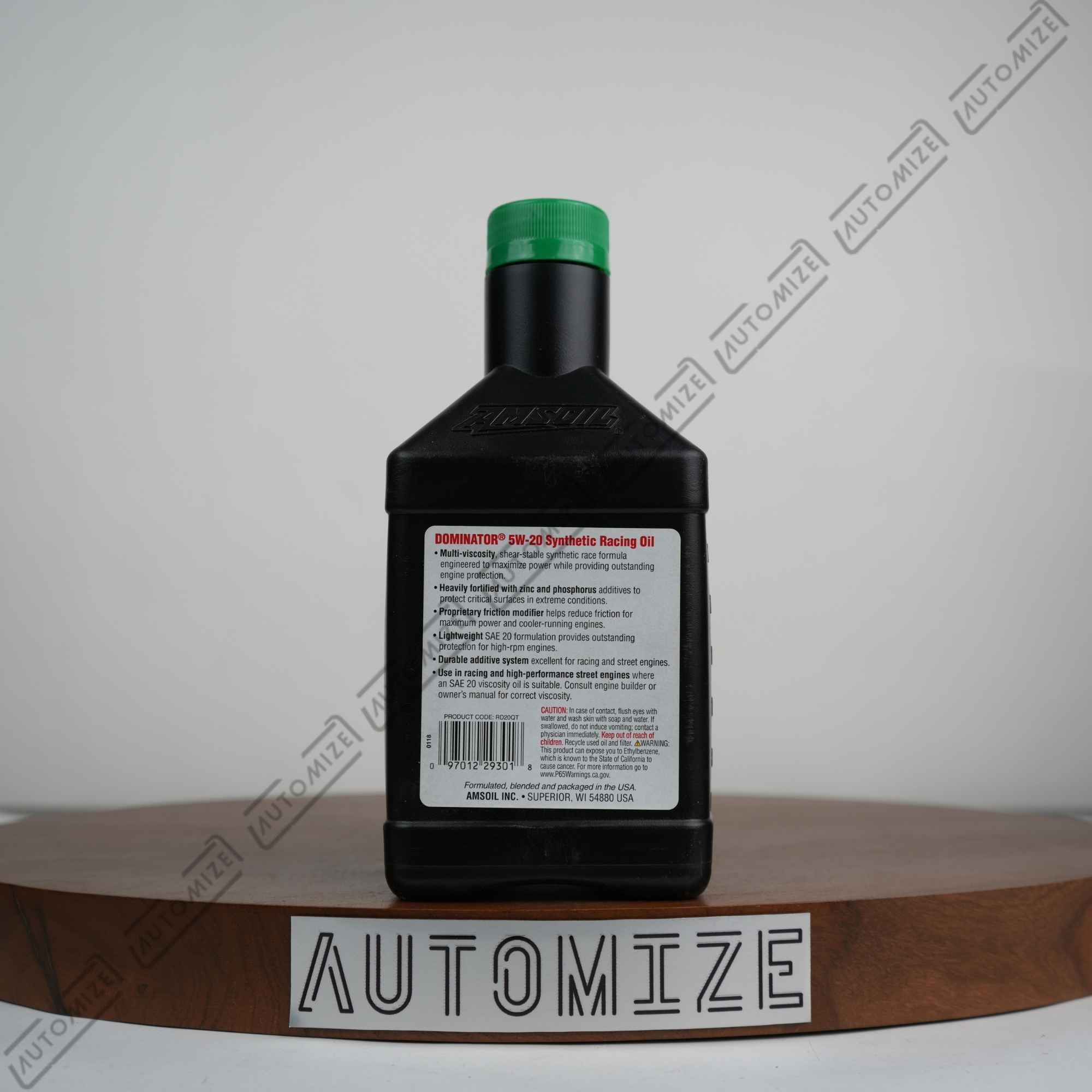 Amsoil 100% Synthetic Dominator Racing Oil SAE 5W-20 (946ml)