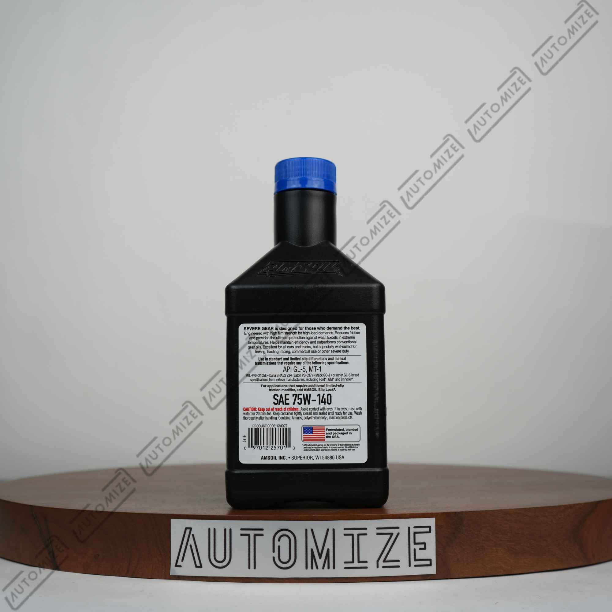 Amsoil Severe Gear 100% Synthetic Gear Lube SAE 75W-140 (946ml)
