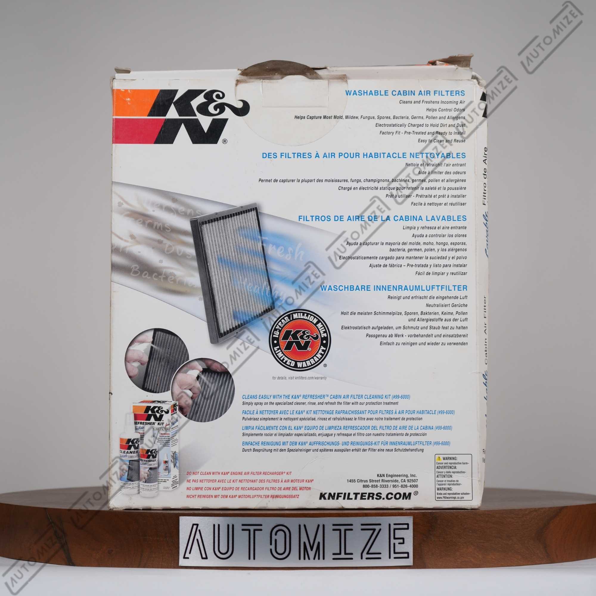 K&N Washable Cabin Air Filter VF2000