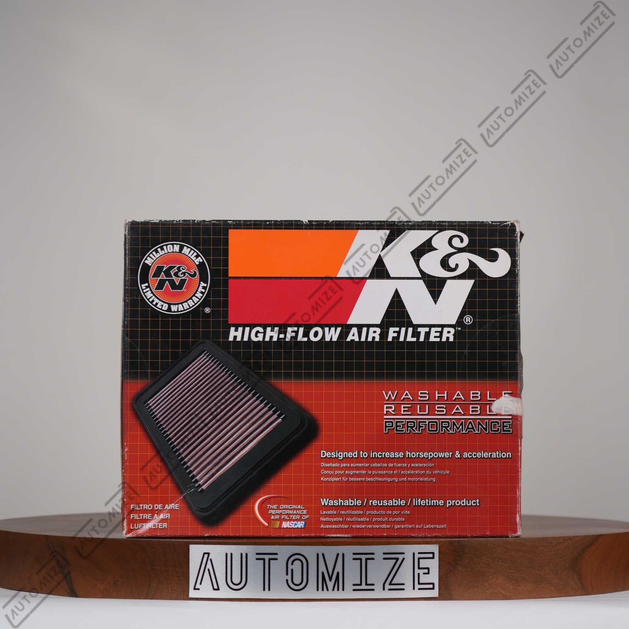 K&N High Flow Air Filter Washable and Reusable 33-2435