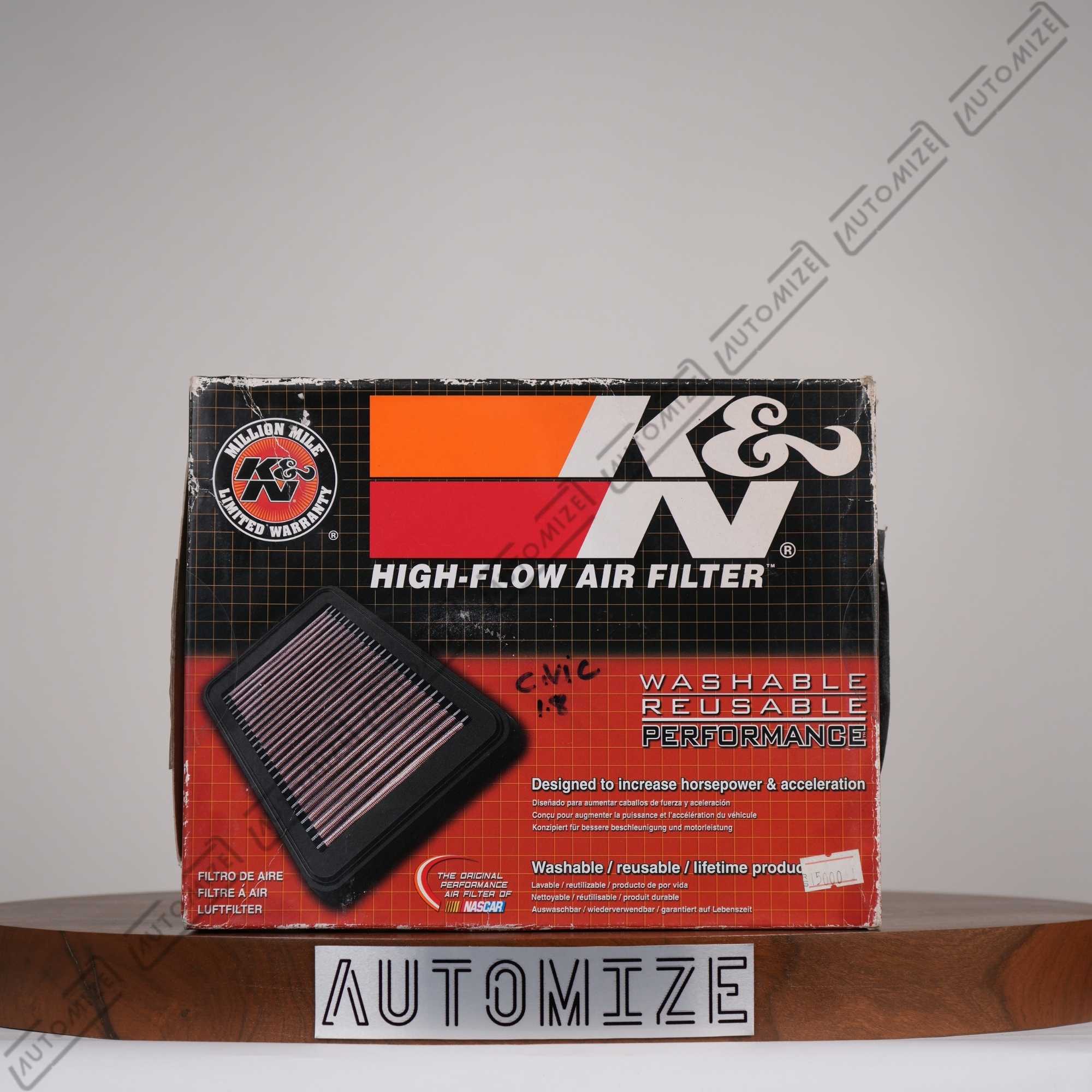 K&N High Flow Air Filter Washable and Reusable 33-2435