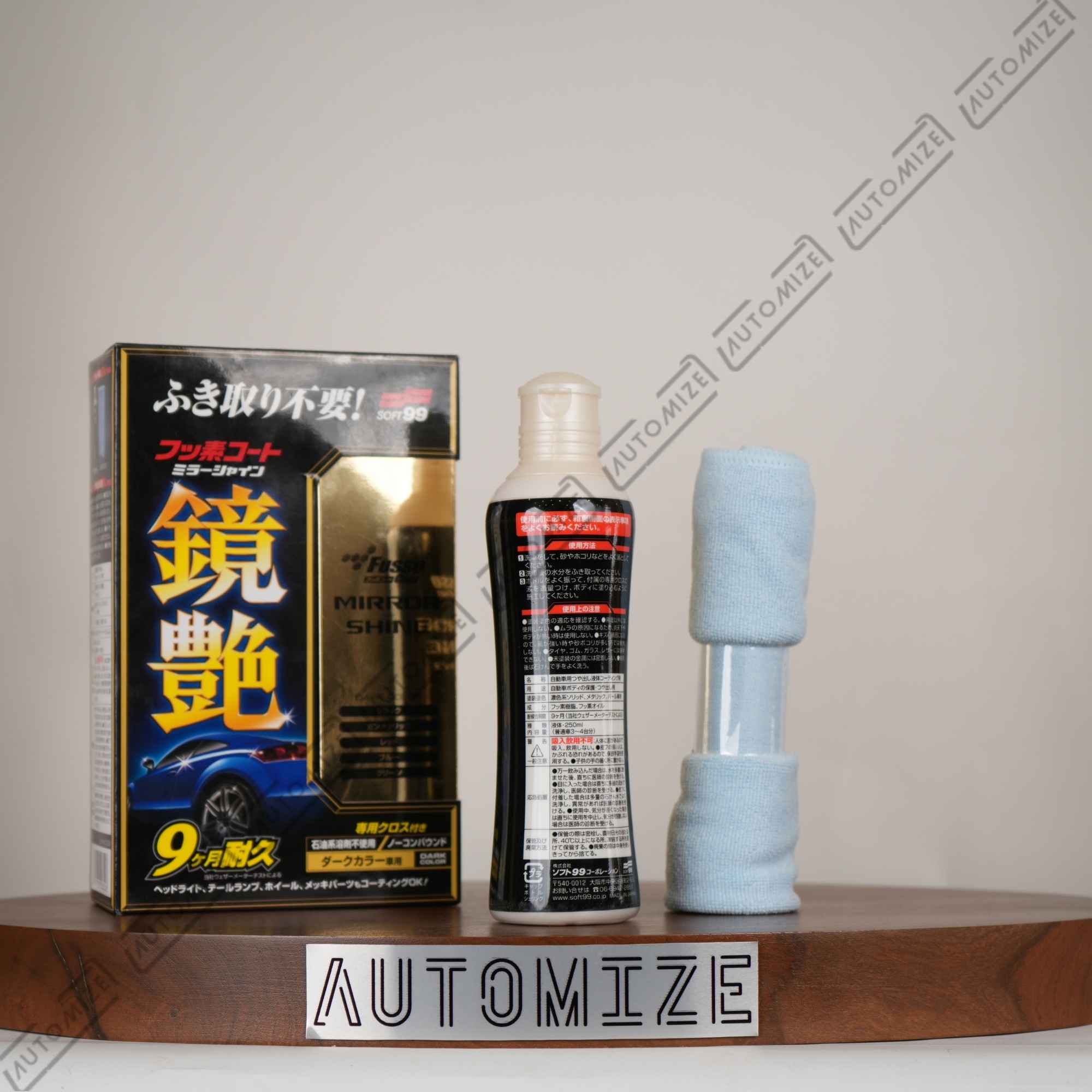 Soft99 Fusso Liquid Wax Kit for Dark Colour Cars (250ml)