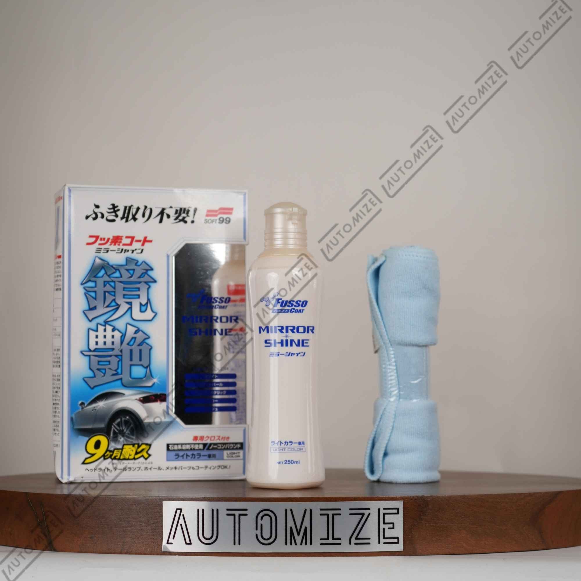 Soft99 Fusso Coat x Mirror Shine Liquid Sealant for LightColour Cars (250ml)
