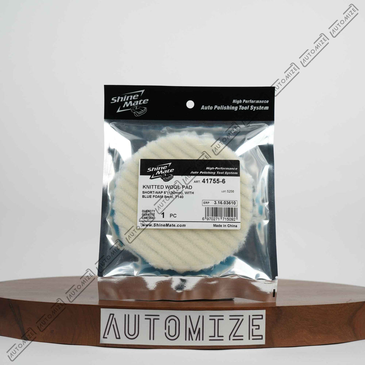 Shinemate Short Nap Knitted Wool Pad W/ Foam Interface