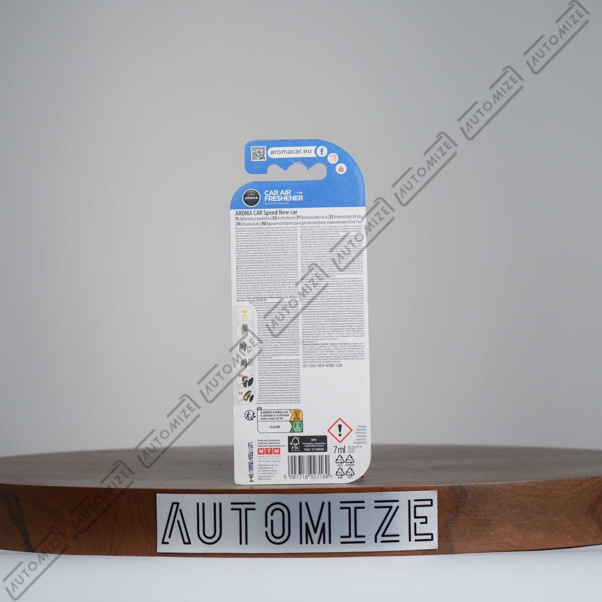 Aroma Car Air Freshener Speed - New Car