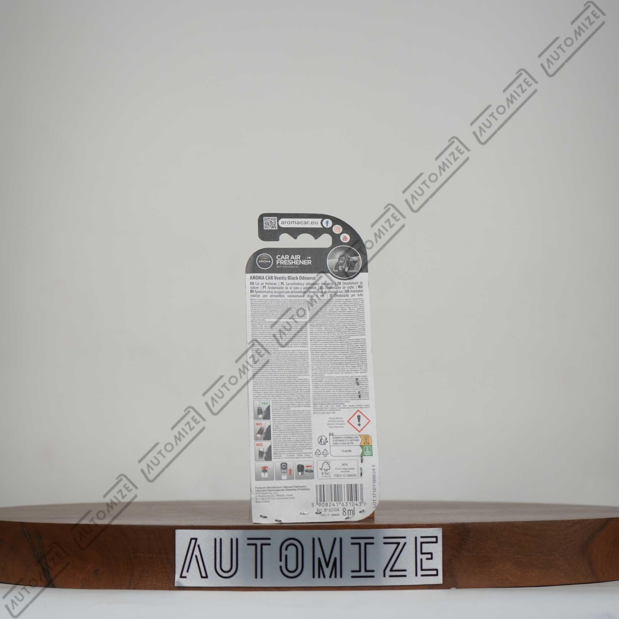 Aroma Ventis Air Freshener - Black
