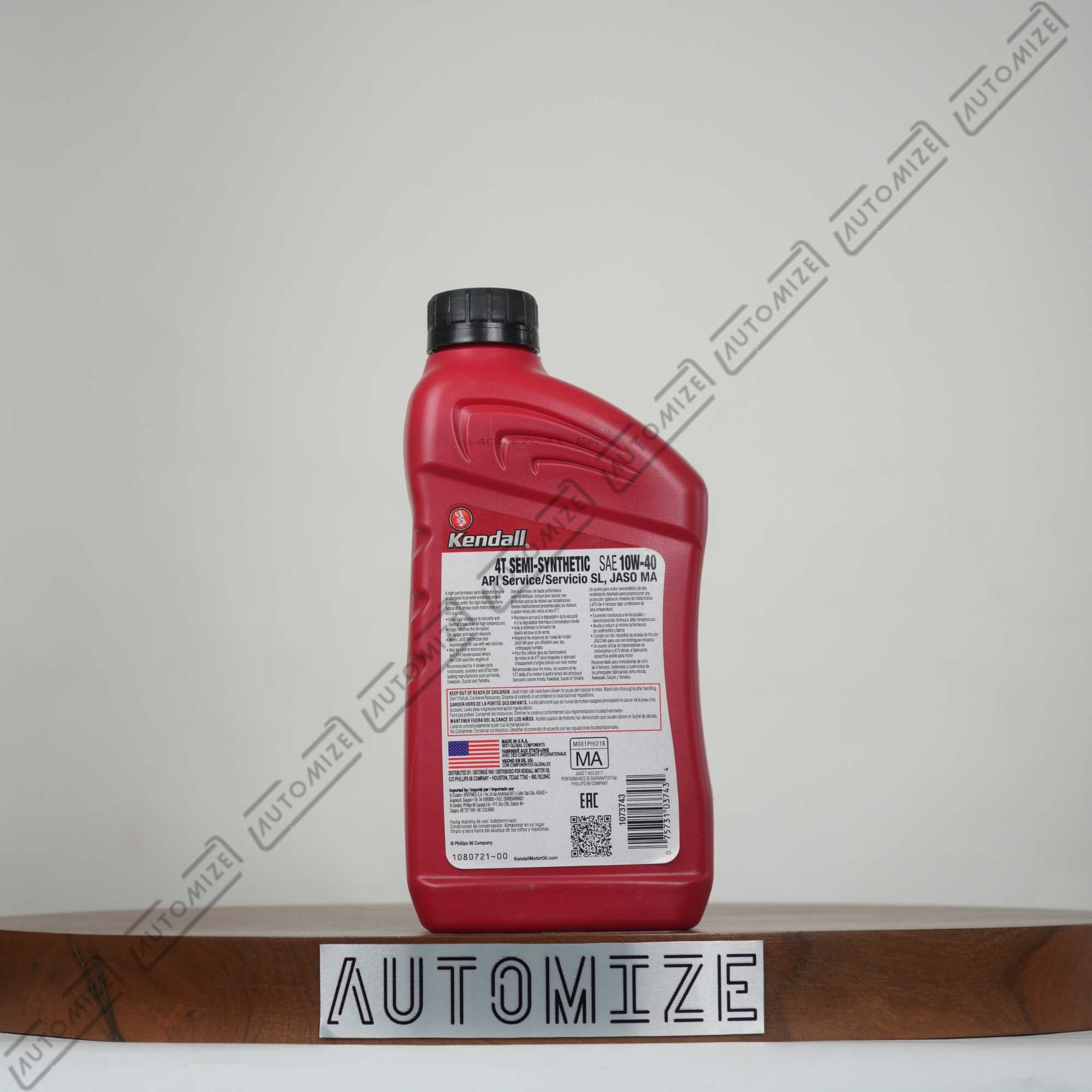 Kendall 4T Semi Synthetic 4-Cycle Motor Oil SAE 10W-40 (1l)