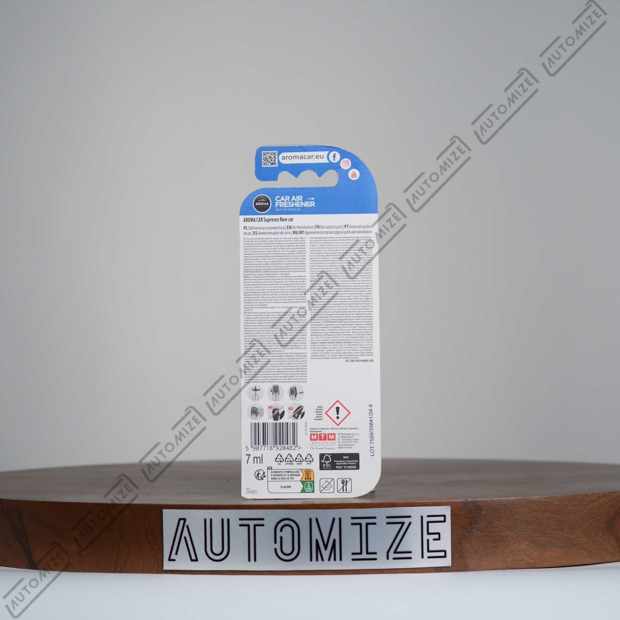 Aroma Car Air Freshener Supreme - New Car