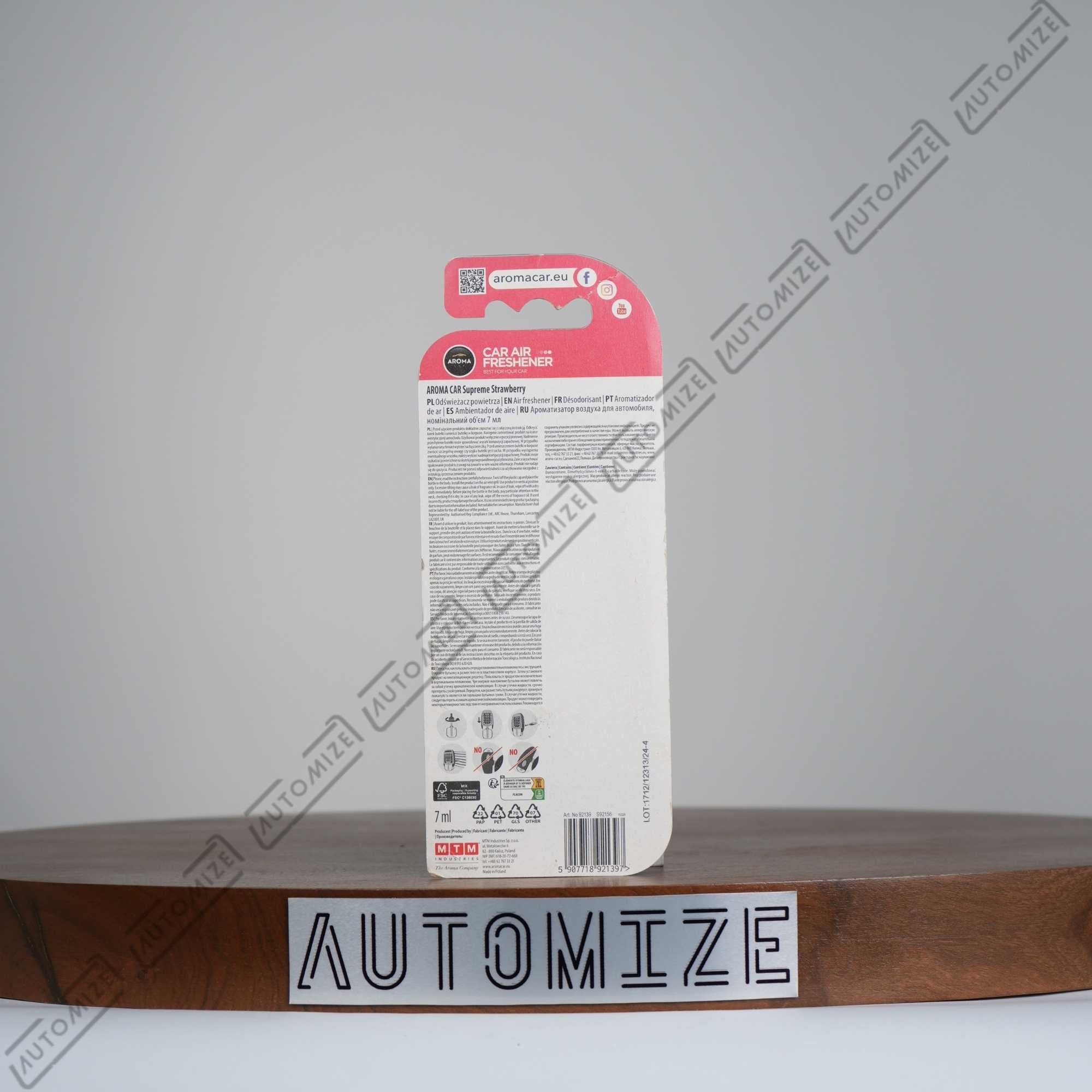 Aroma Car Air Freshener Supreme - Strawberry