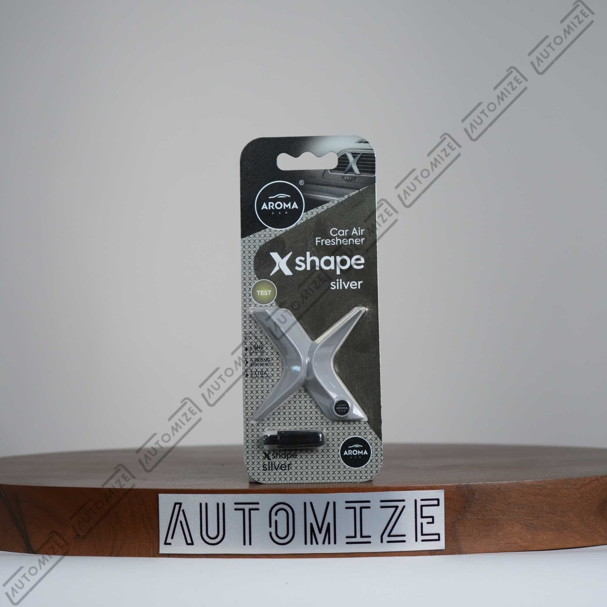 Aroma Car Air Freshener X Shape - Silver