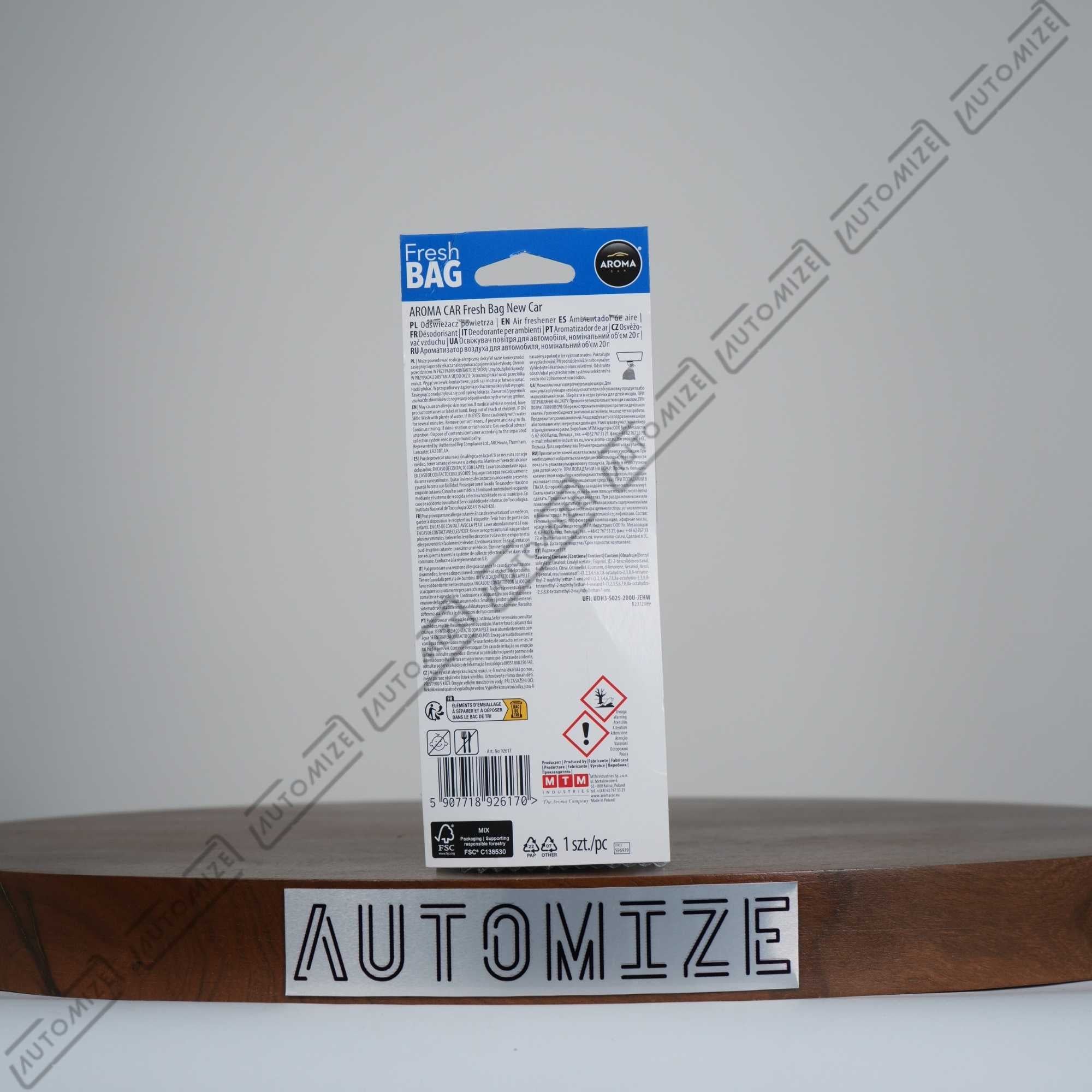 Aroma Car Air Freshener Fresh Bag - New Car