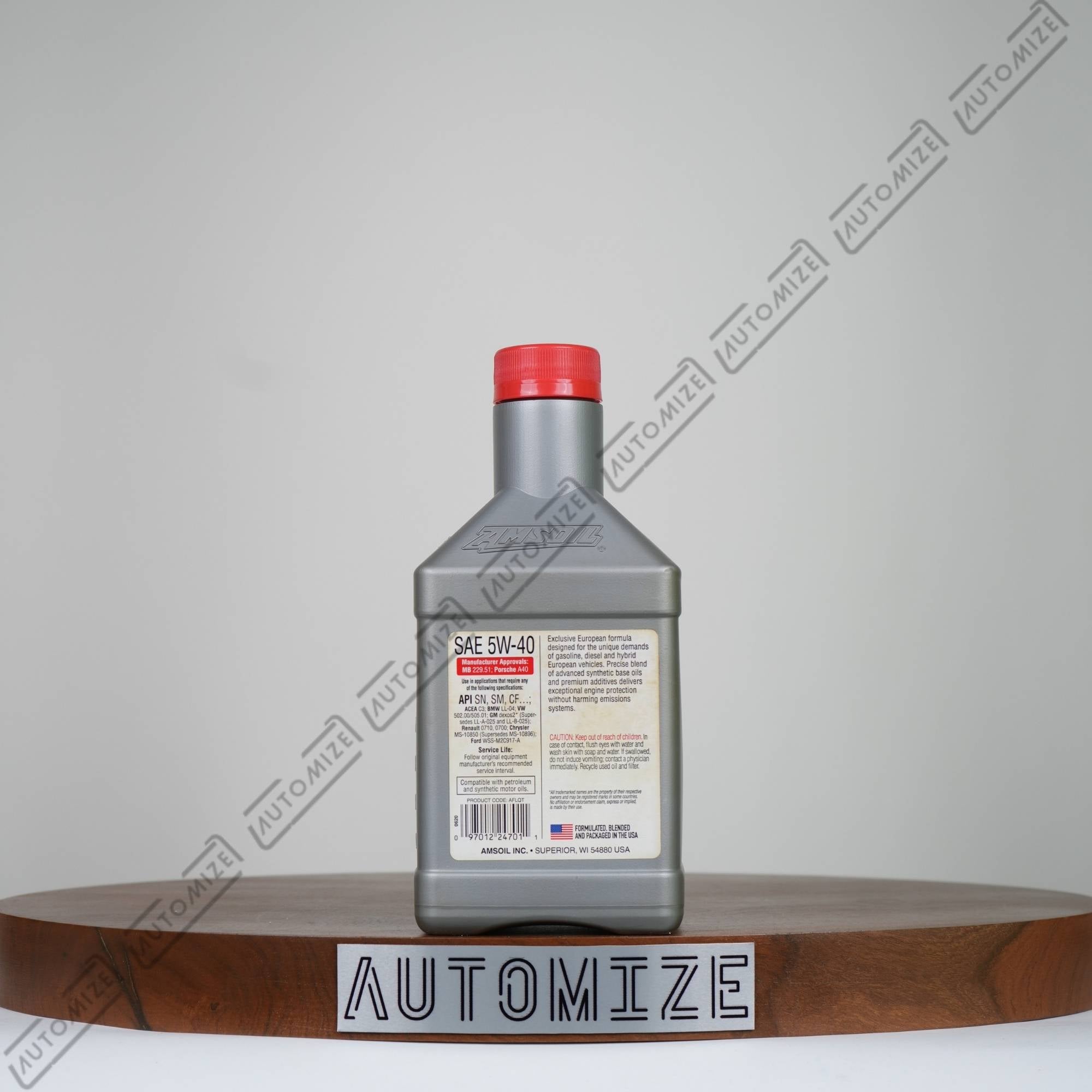 Amsoil 100% Synthetic European Motor Oil SAE 5W - 40 (946ml) - Automize