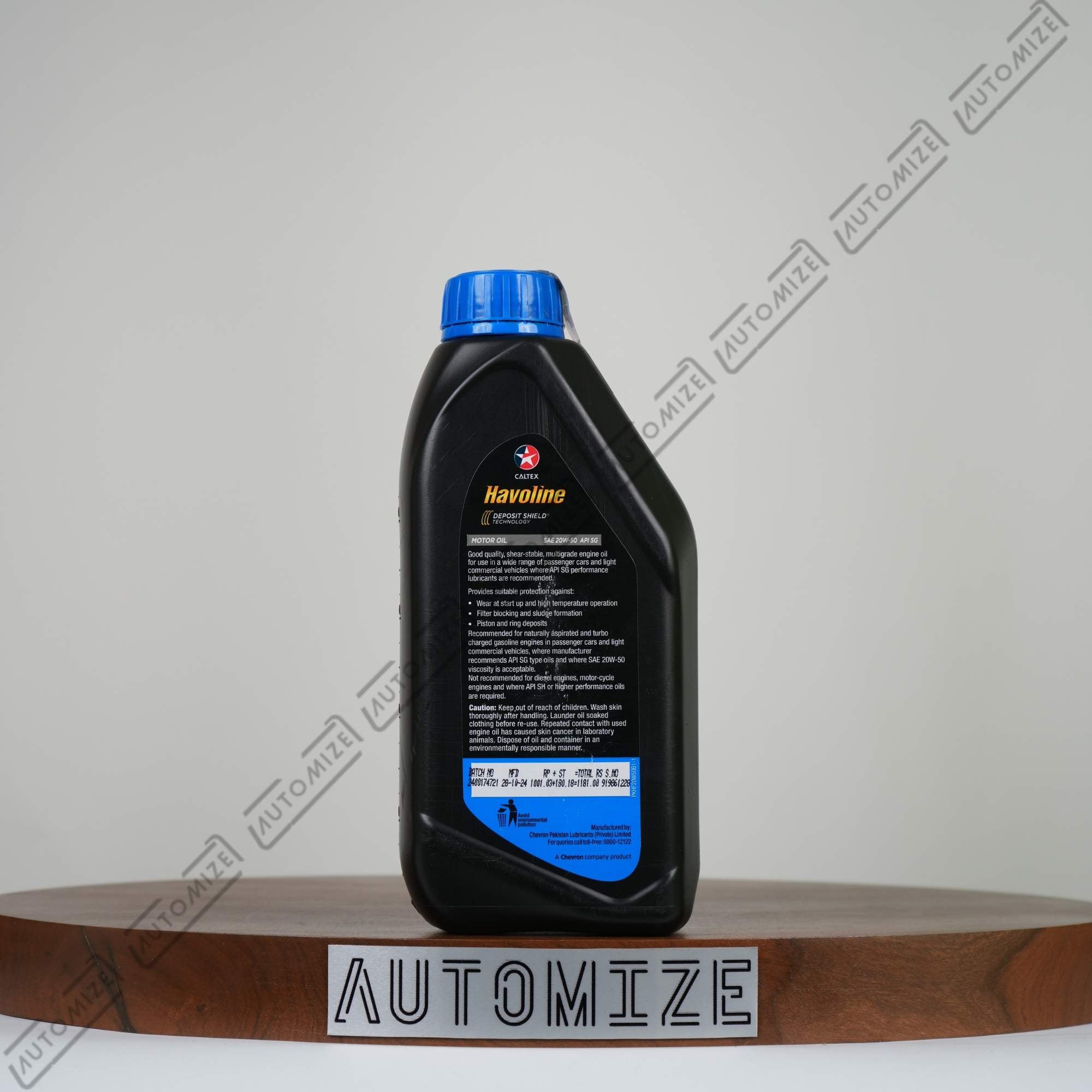 Caltex Havoline Motor Oil SAE 20W - 50 API SG for Gasoline Systems (1l) - Automize