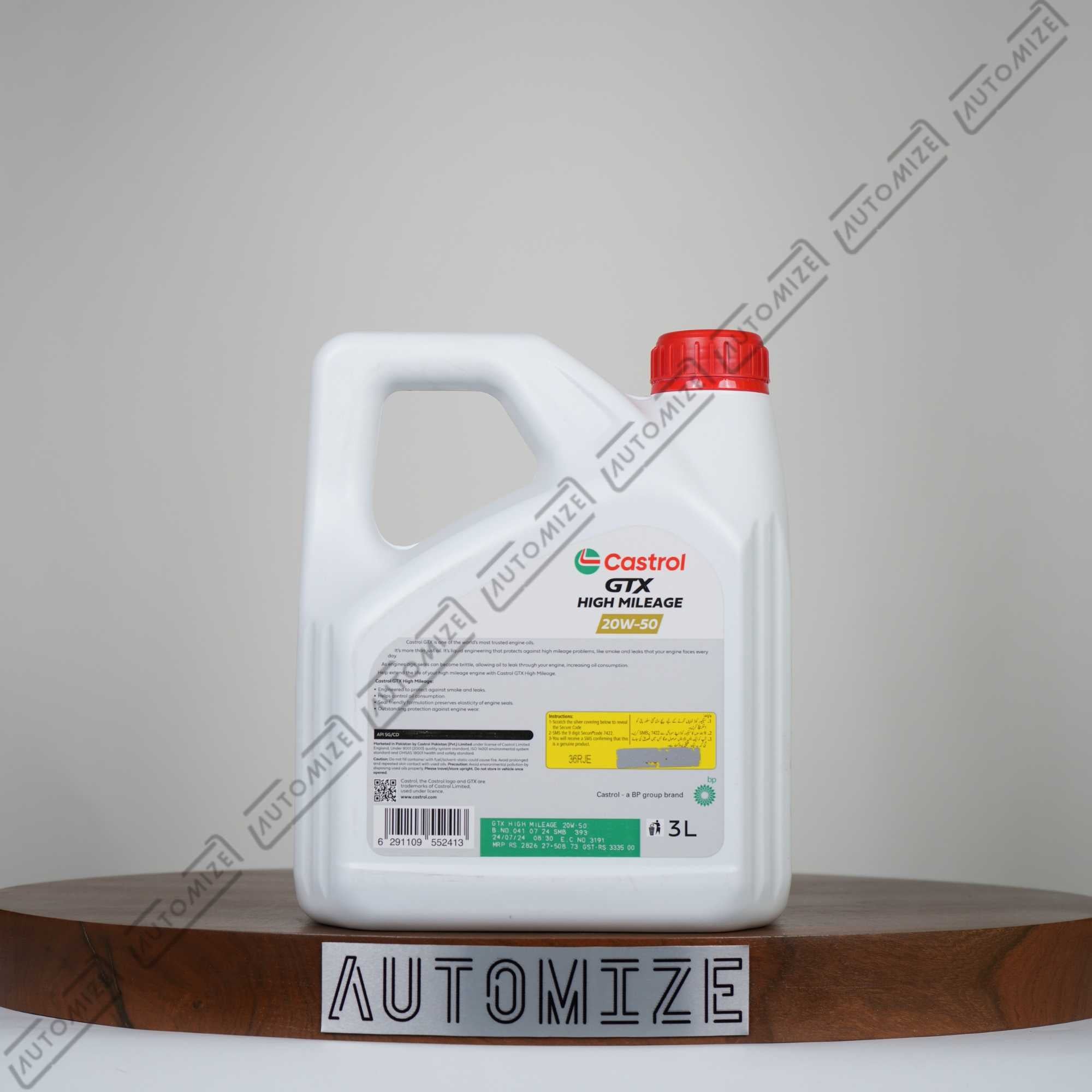 Castrol GTX High Mileage 20W - 50 for Petrol & Diesel Engines (3l) - Automize