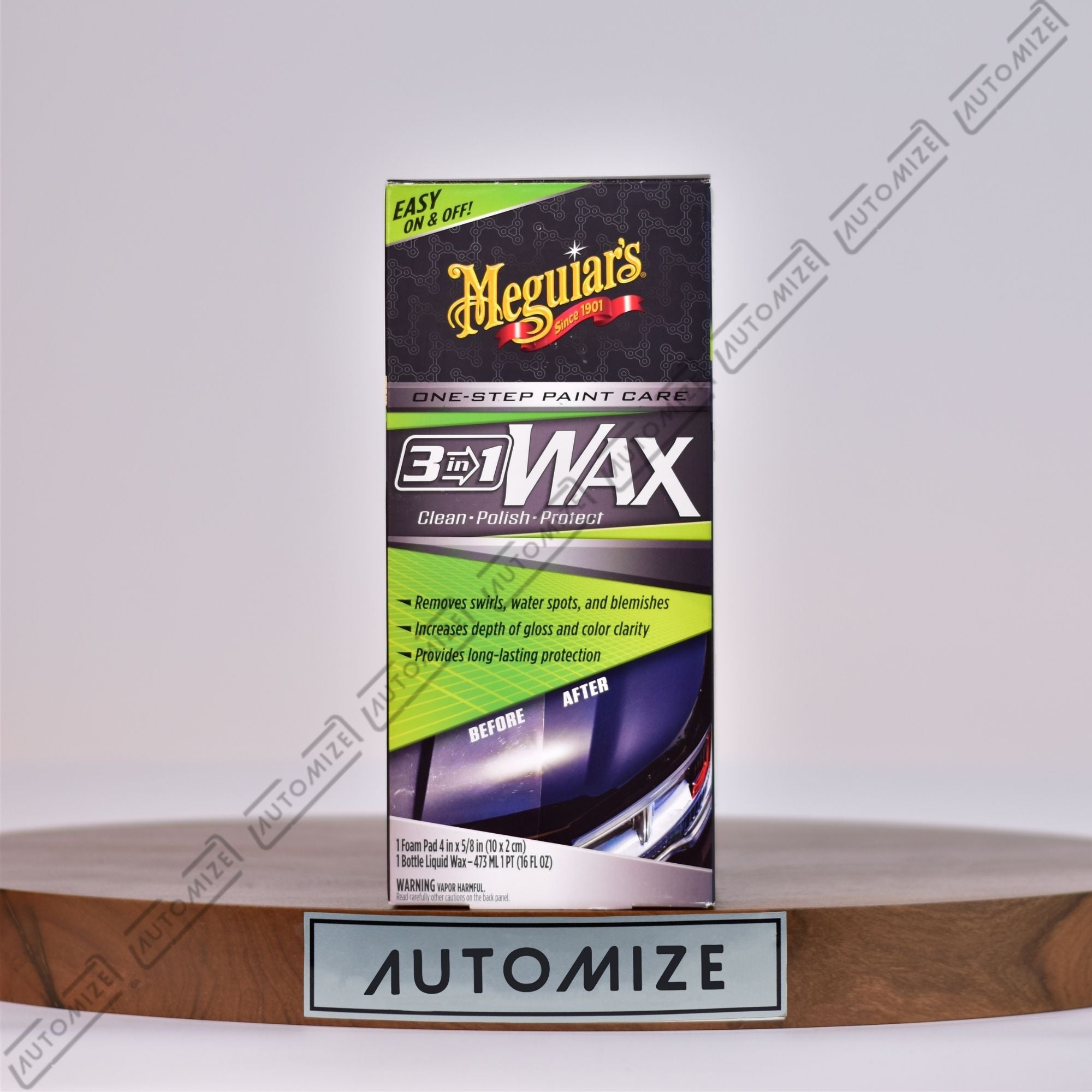 Buy Meguiar's 3 - in - 1 Wax with Foam Pad (473ml) in Pakistan - Automize