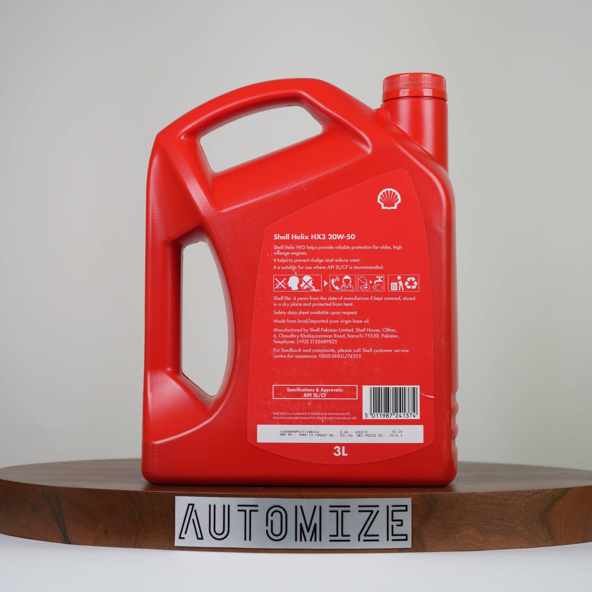Shell Helix HX3 20W - 50 for Gasoline and CNG Engines (3l) - Automize