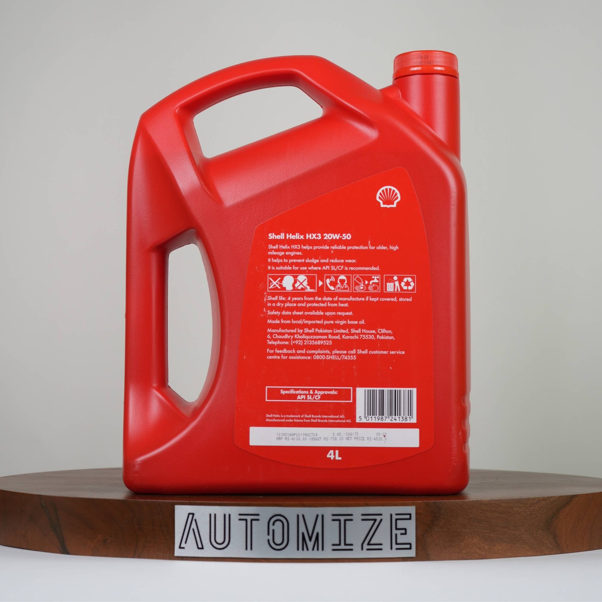 Shell Helix HX3 20W - 50 for Gasoline and CNG Engines (4l) - Automize