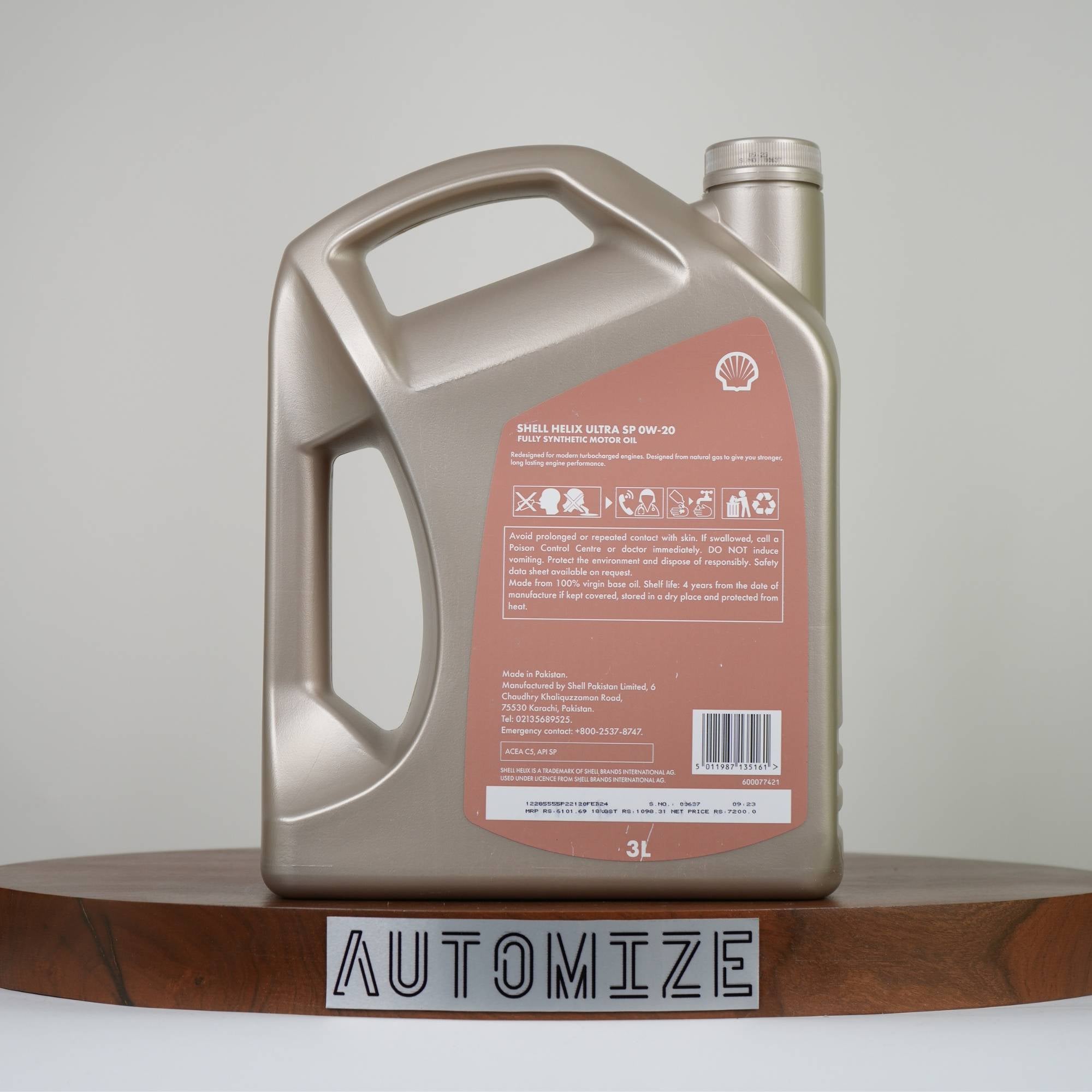 Shell Helix Ultra SP 0W - 20 Fully Synthetic for Gasoline Engines (3l) - Automize