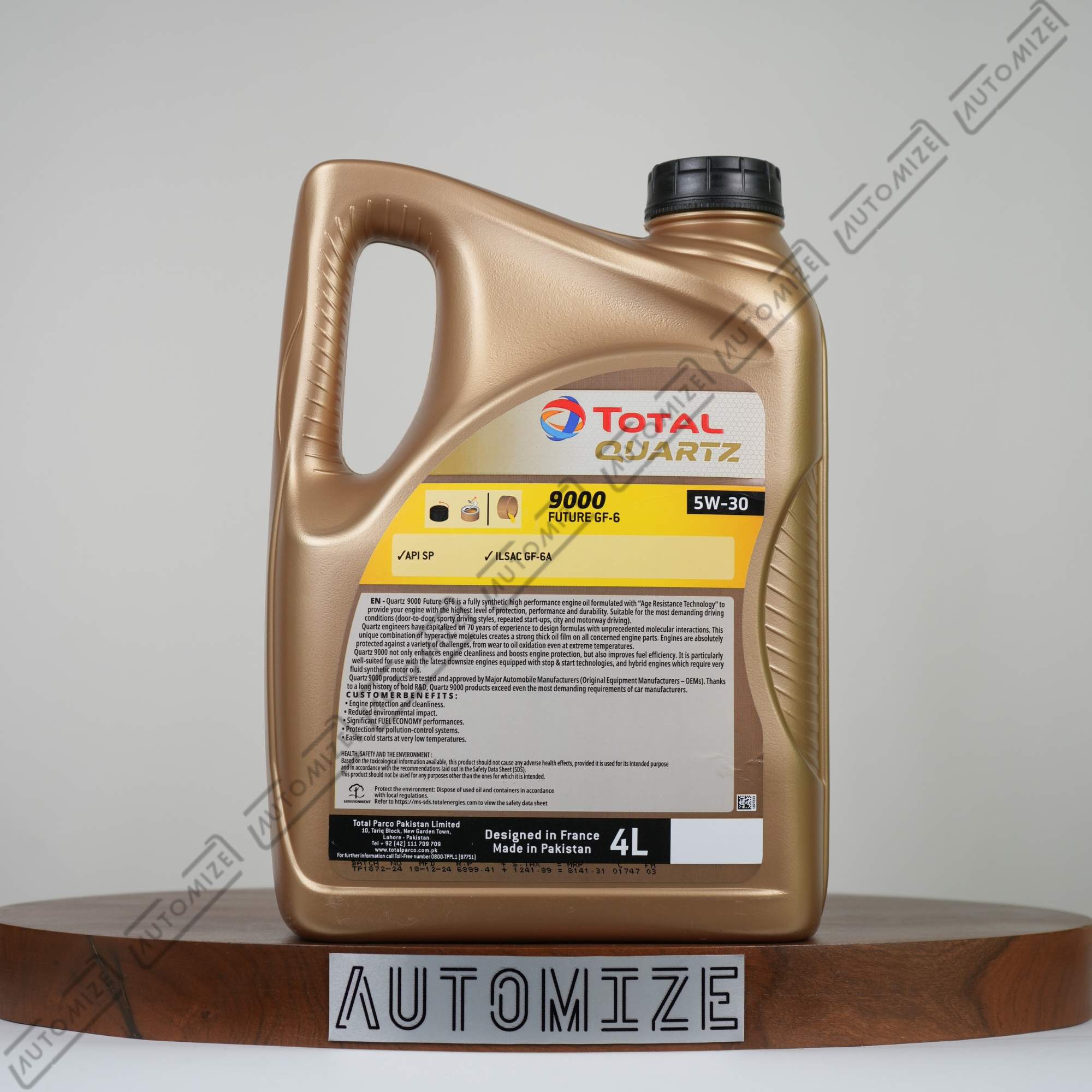 Total Quartz 9000 Future GF - 6 5W - 30 Fully Synthetic for Gasoline Systems (4l) - Automize