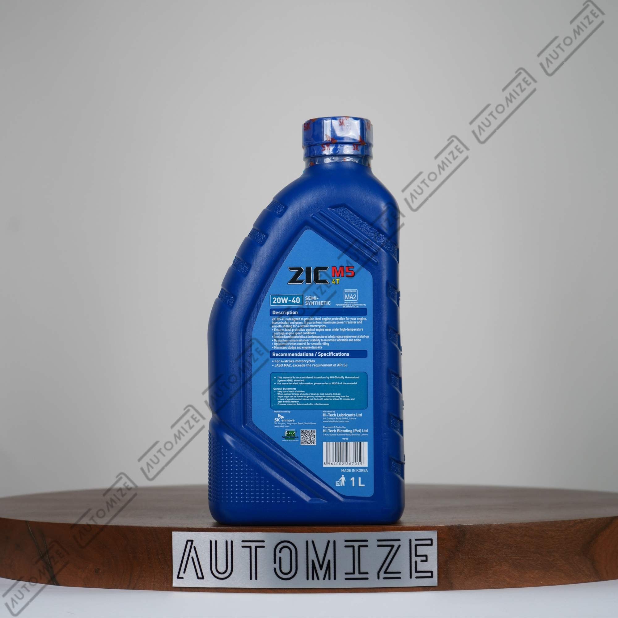 ZIC M5 4T 20W - 40 Semi - Synthetic (Motorcycle Oil) (1l) - Automize