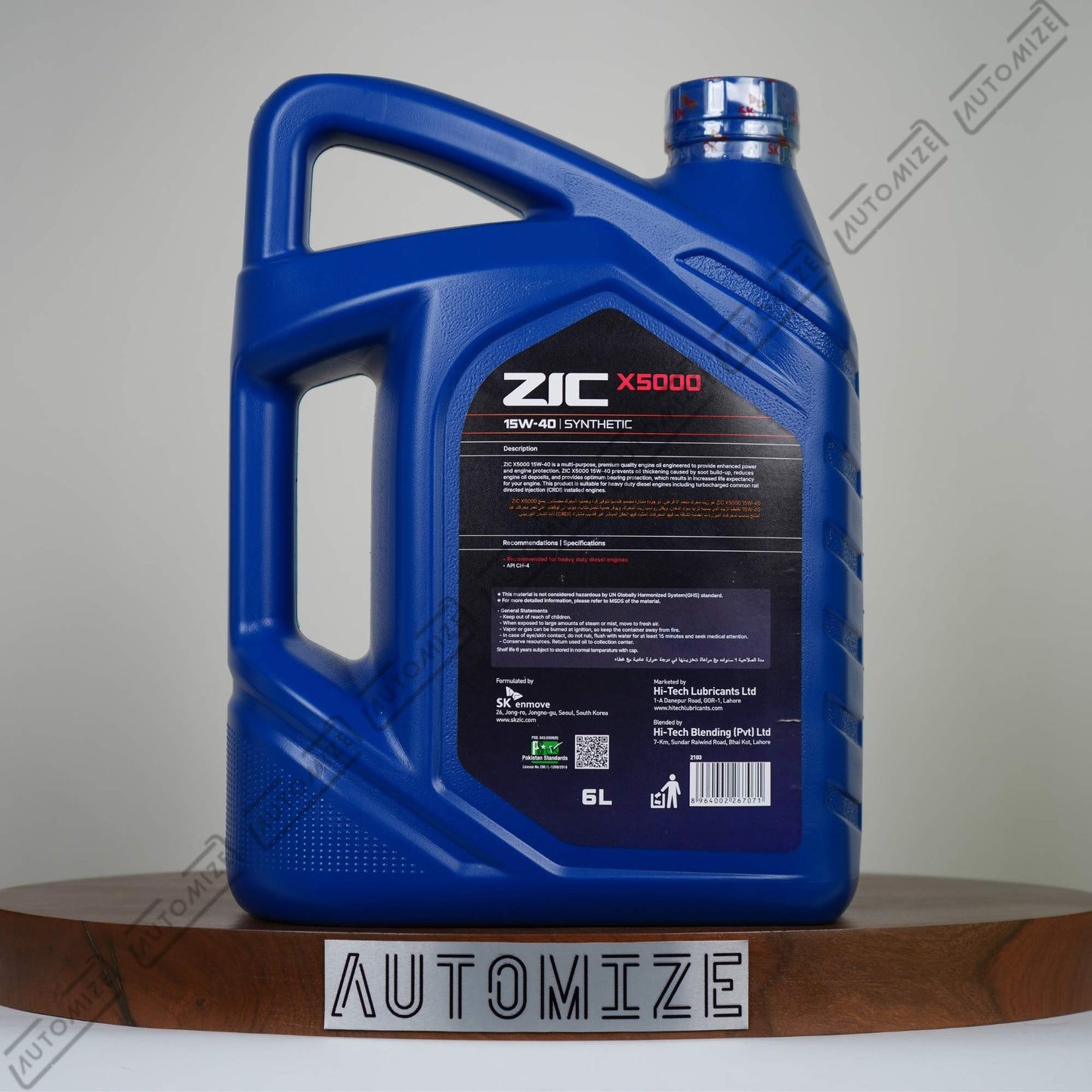ZIC X5000 15W - 40 Synthetic for Heavy Diesel Engines (6l) - Automize