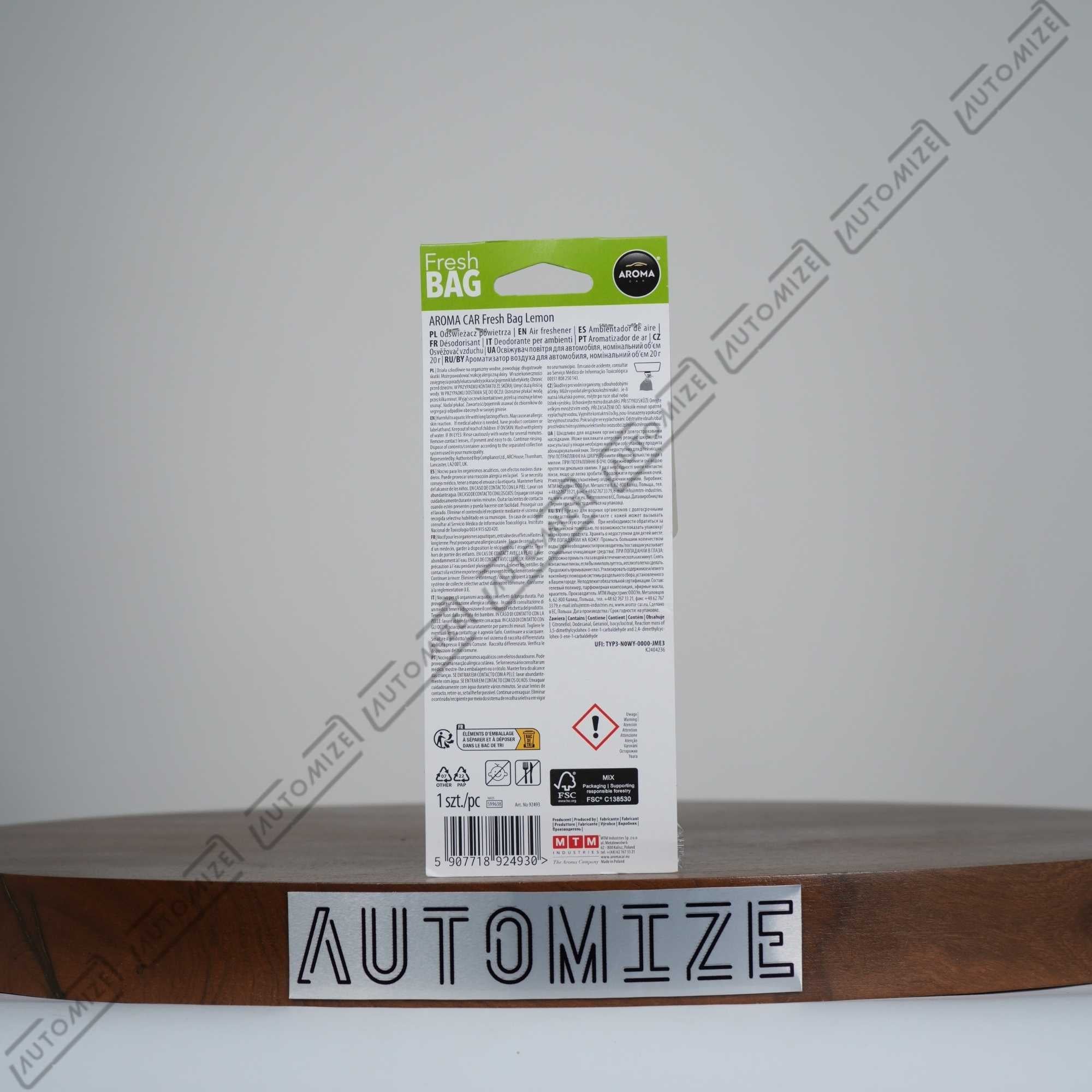 Aroma Car Air Freshener Fresh Bag - Lemon