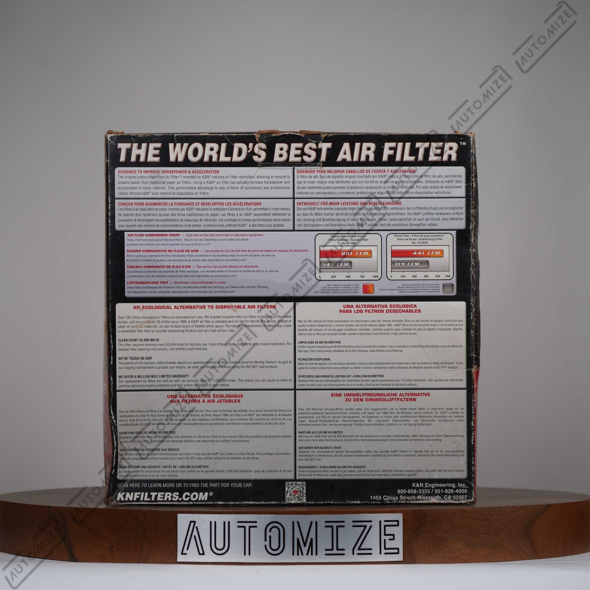 K&N High Flow Air Filter E-1117