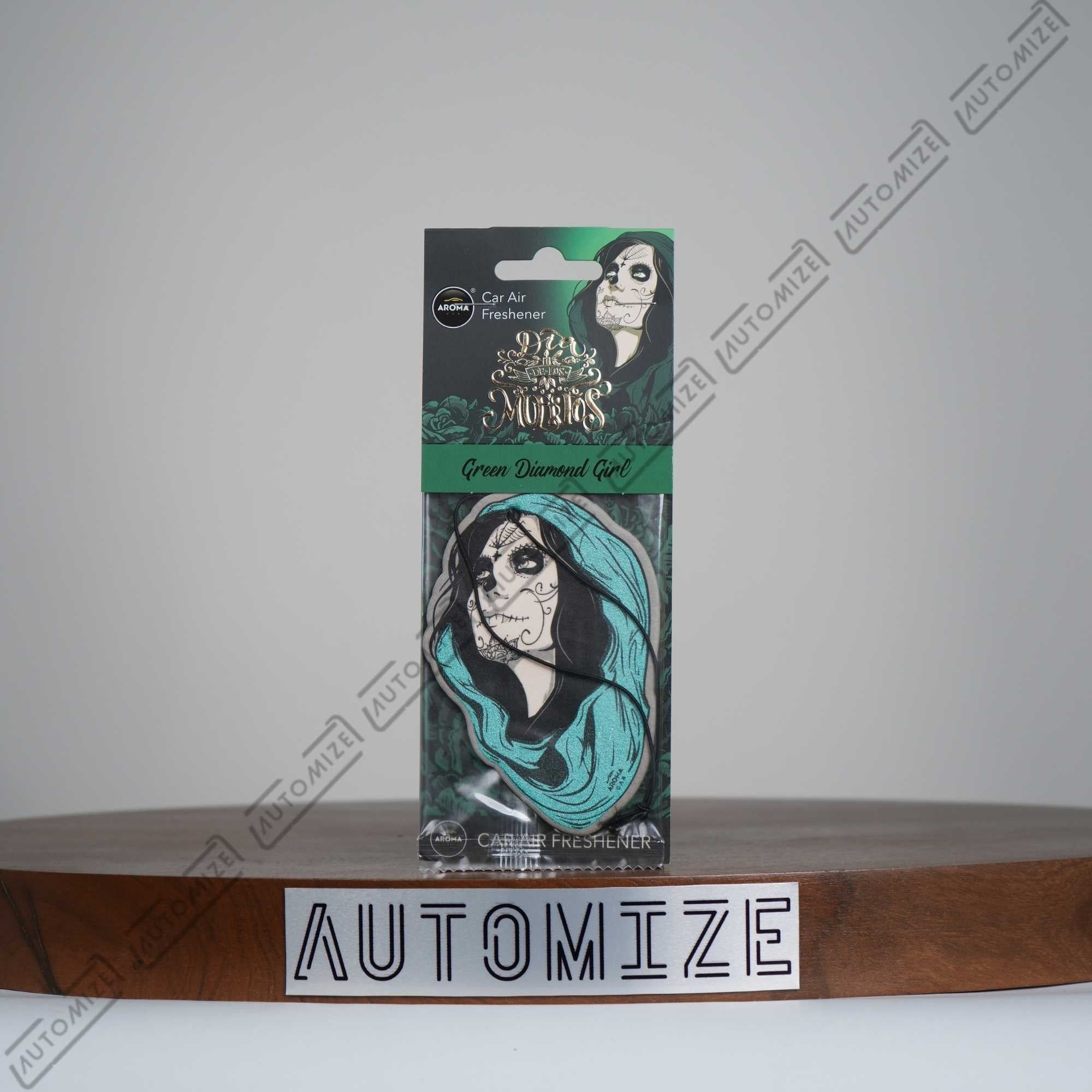 Aroma Car Air Freshener Day of The Dead - Green Diamond Girl