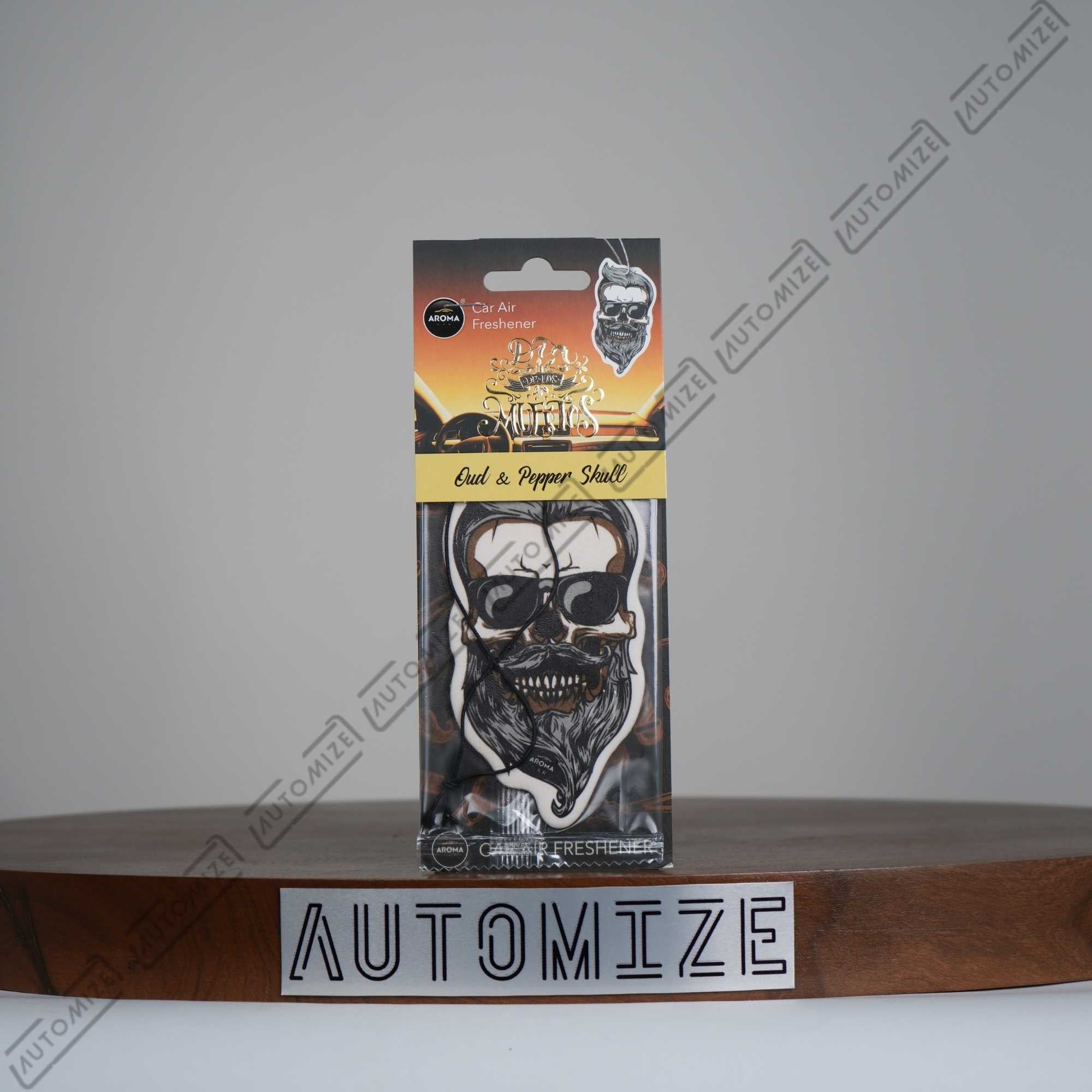 Aroma Car Air Freshener Day of The Dead - Oud and Pepper Skull