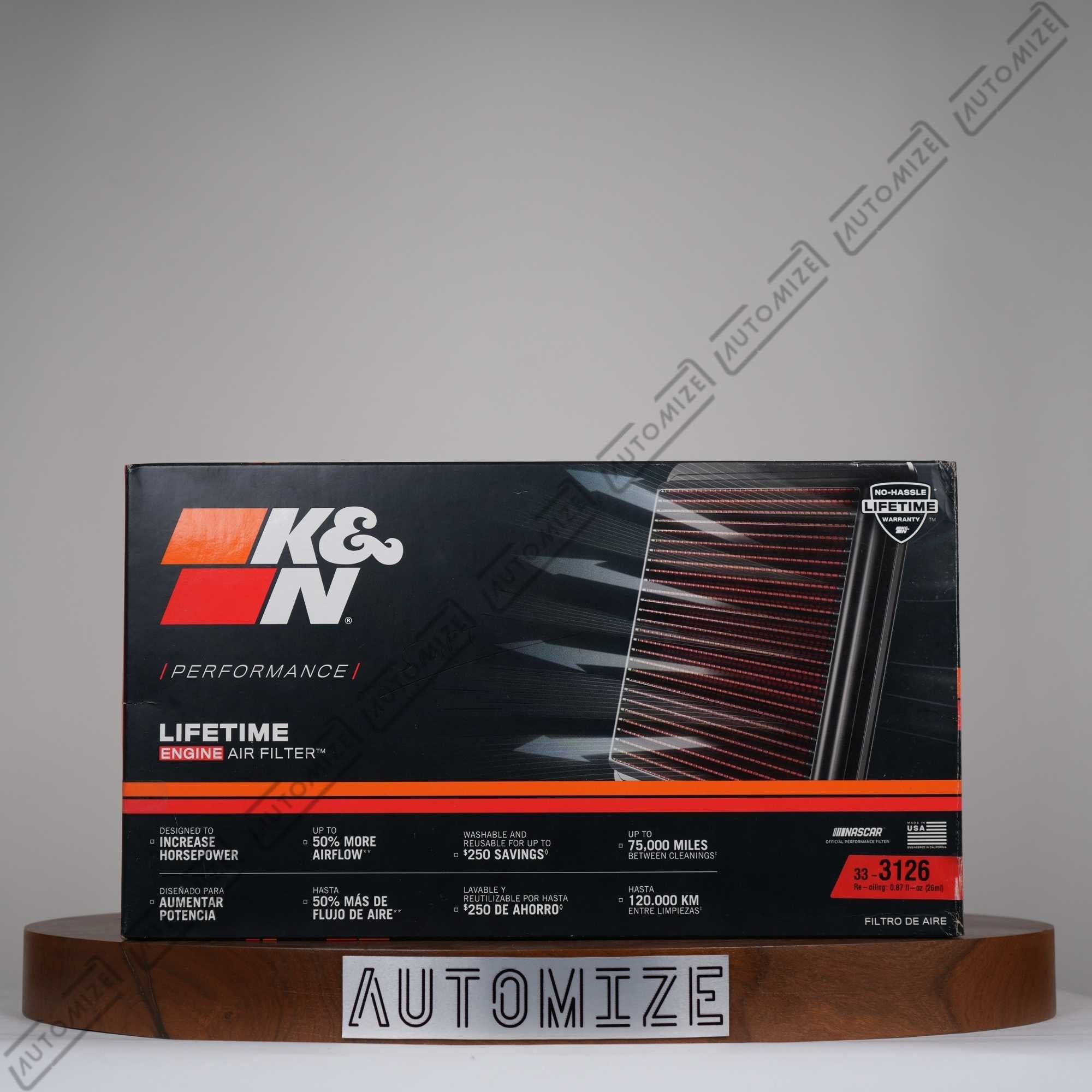 K&N Performance Lifetime Air Filter 33-3126