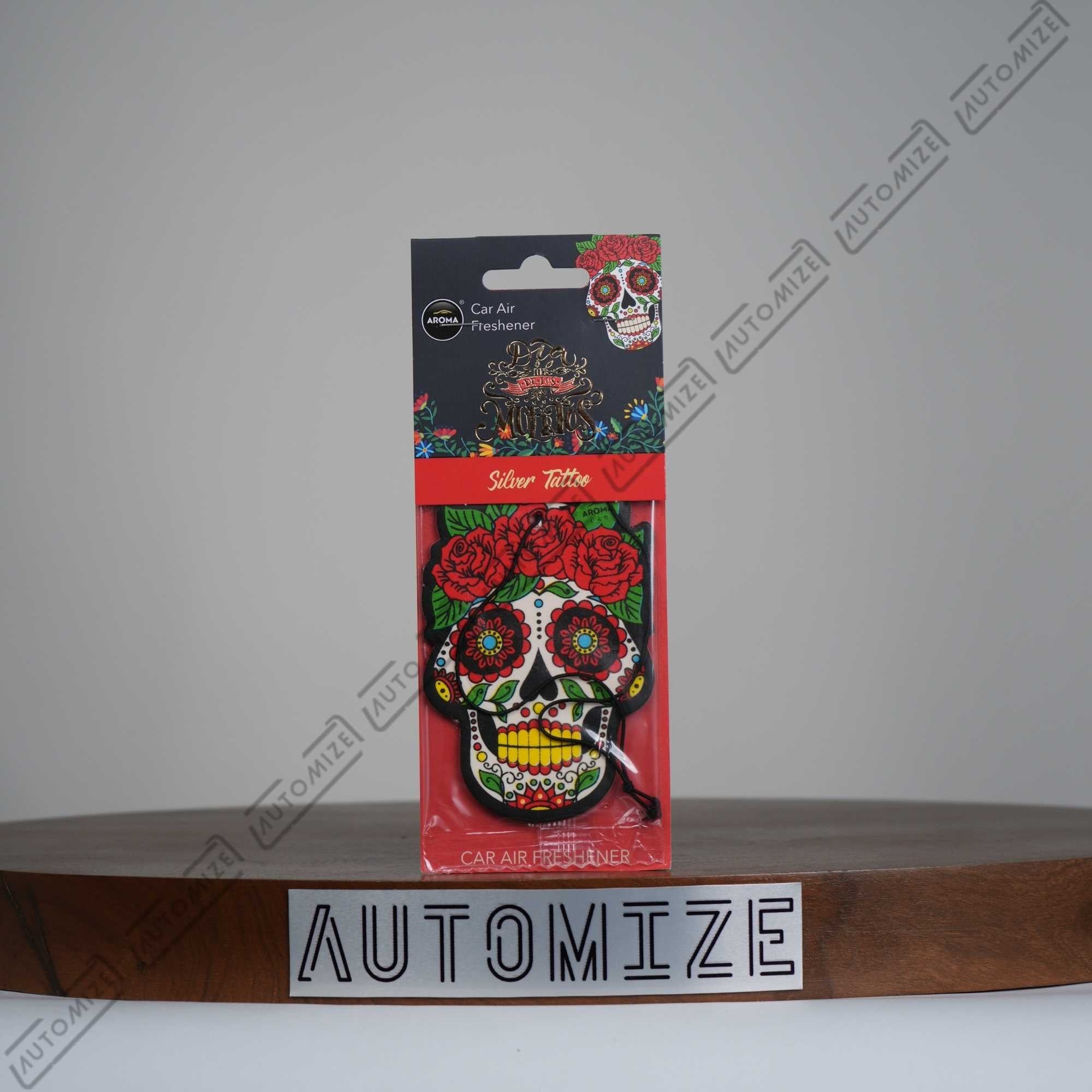 Aroma Car Air Freshener Day of The Dead - Silver Tattoo