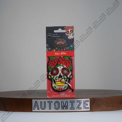 Aroma Car Air Freshener Day of The Dead - Silver Tattoo