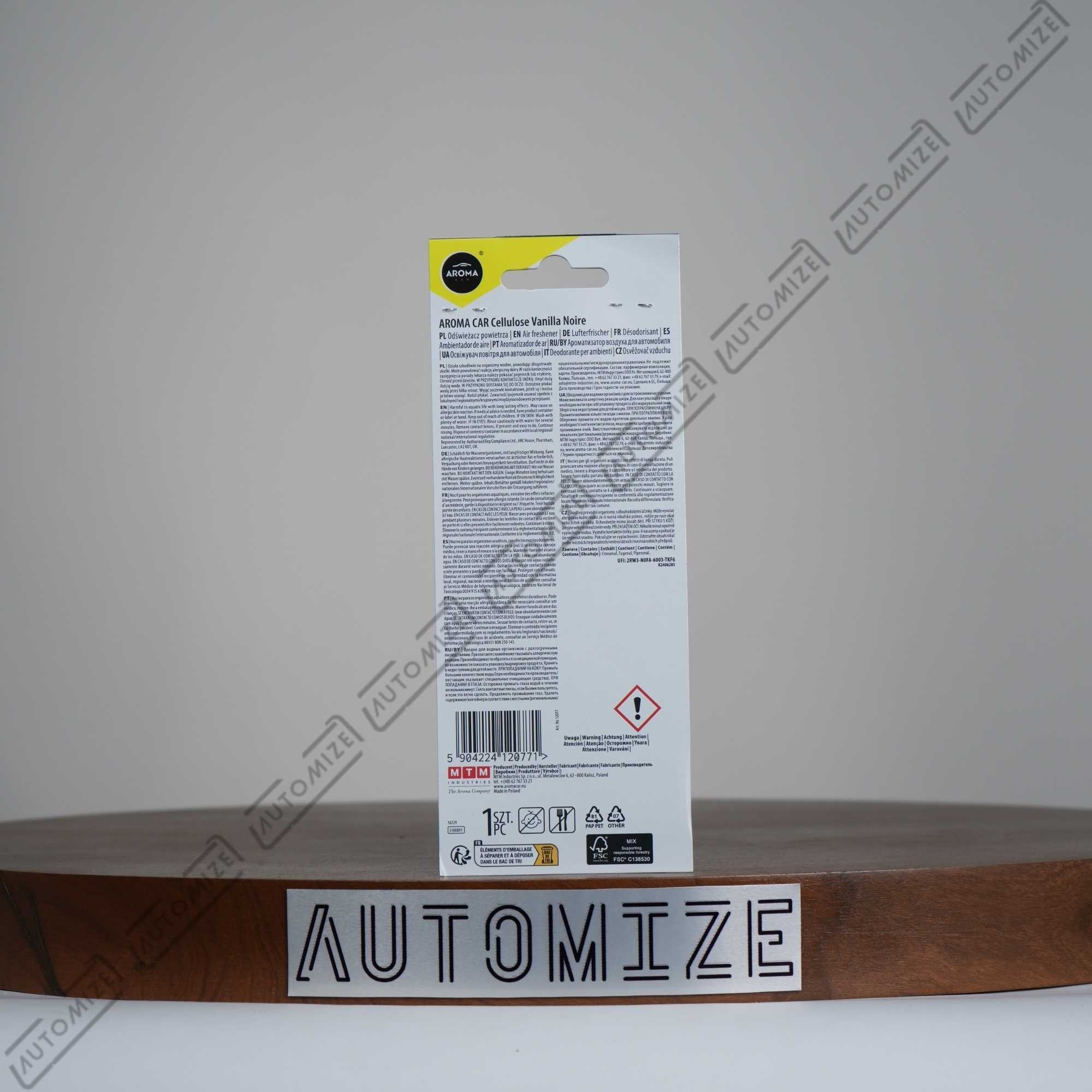 Aroma Car Air Freshener Geo - Vanilla Noire