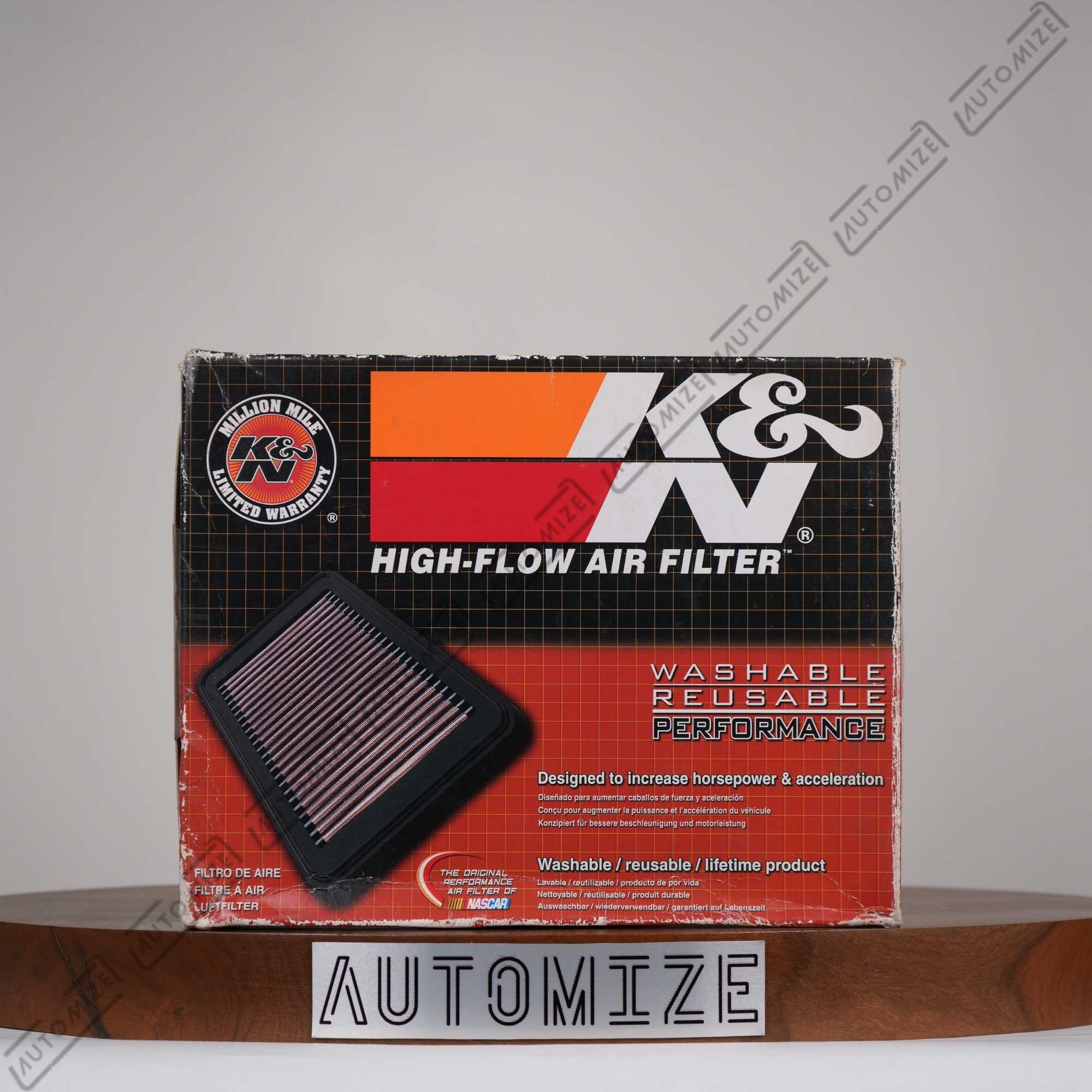 K&N High Flow Air Filter Washable and Reusable 33-2433