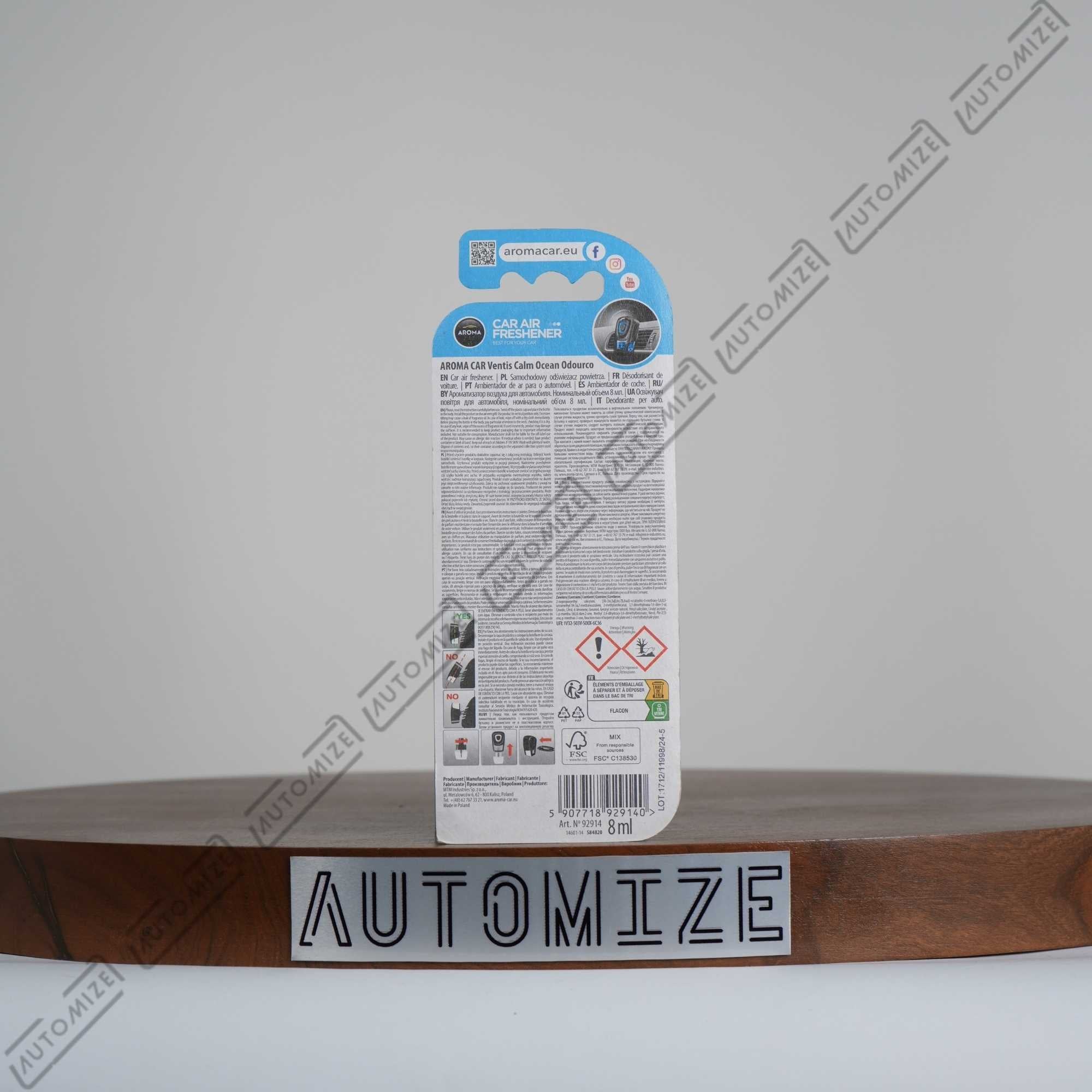 Aroma Ventis Air Freshener - Calm Ocean