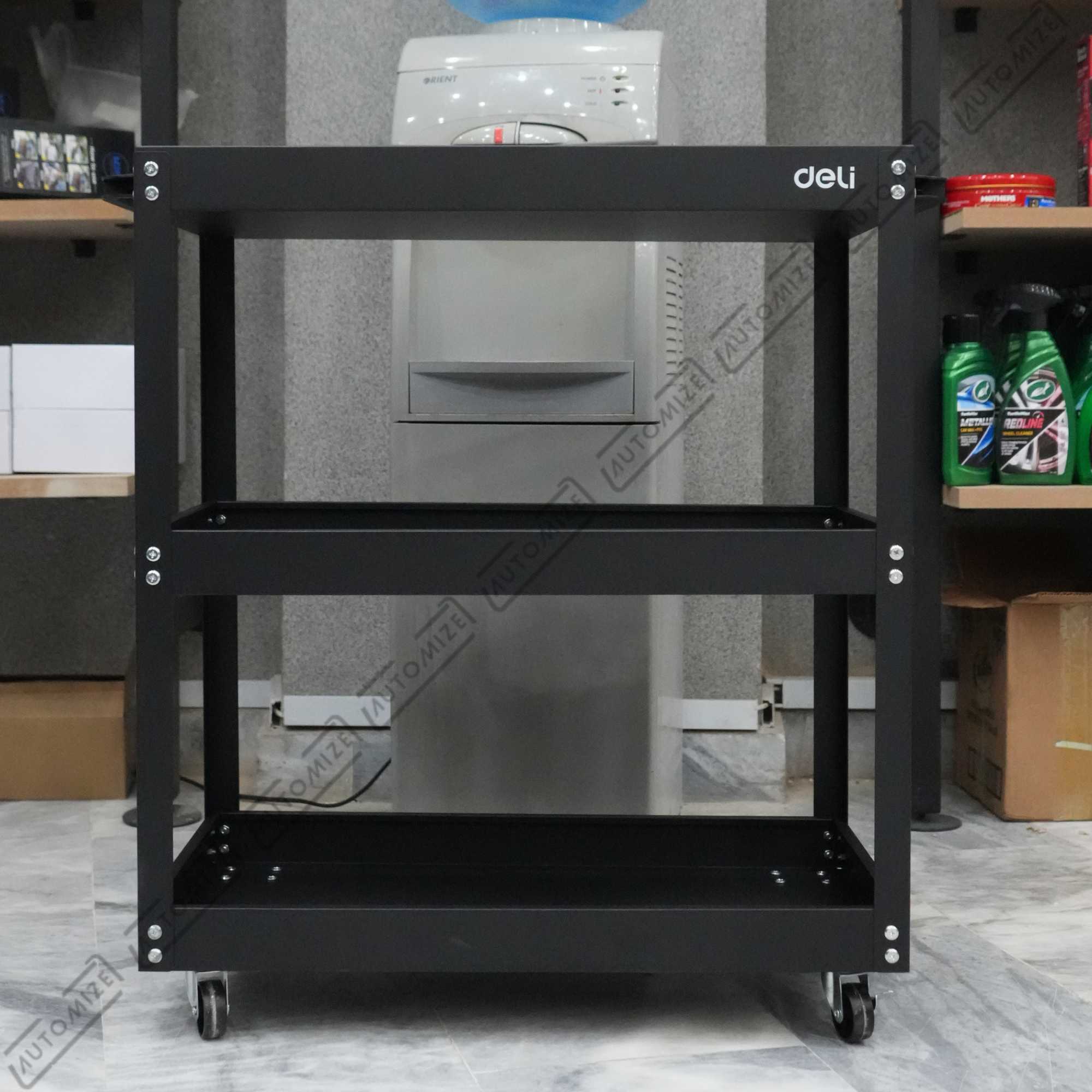 Deli All Black Metal Premium Detailing Cart