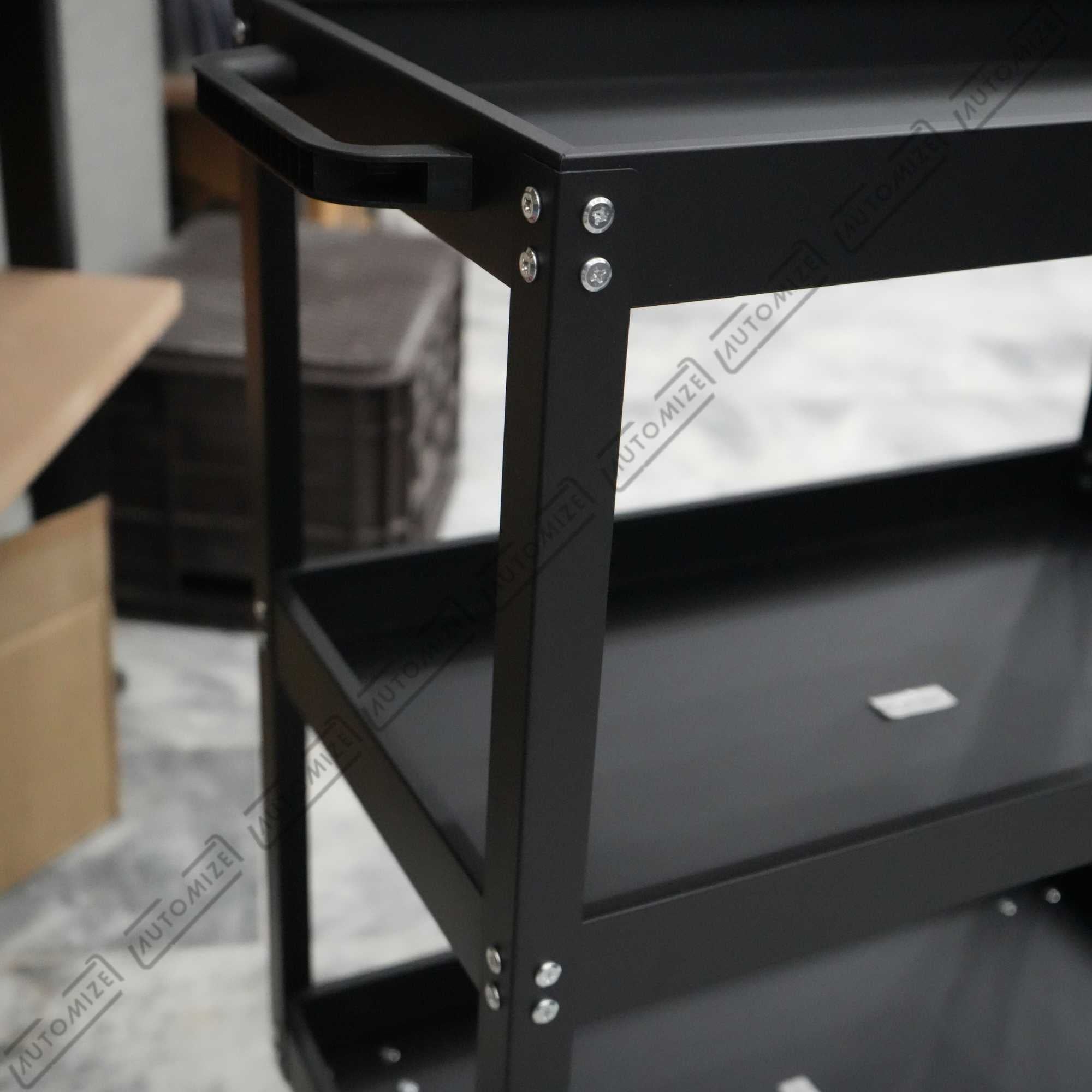Deli All Black Metal Premium Detailing Cart