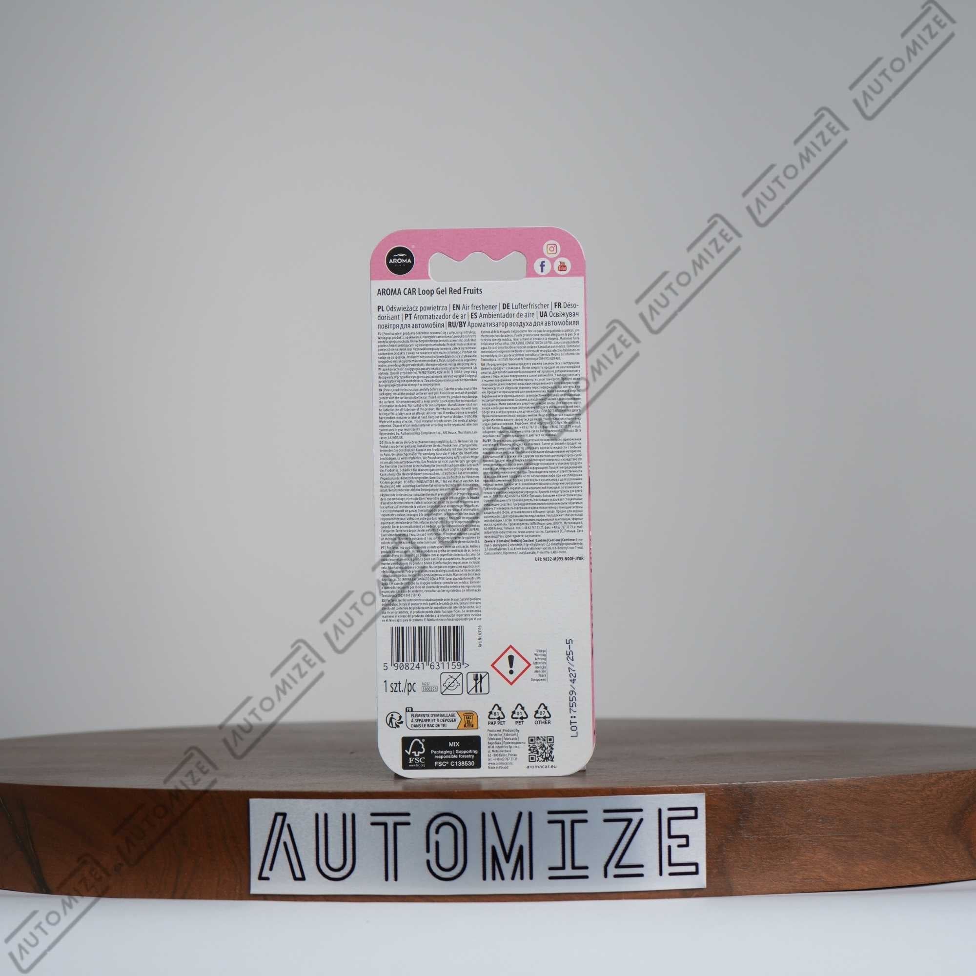 Aroma Car Air Freshener Loop - Red Fruits