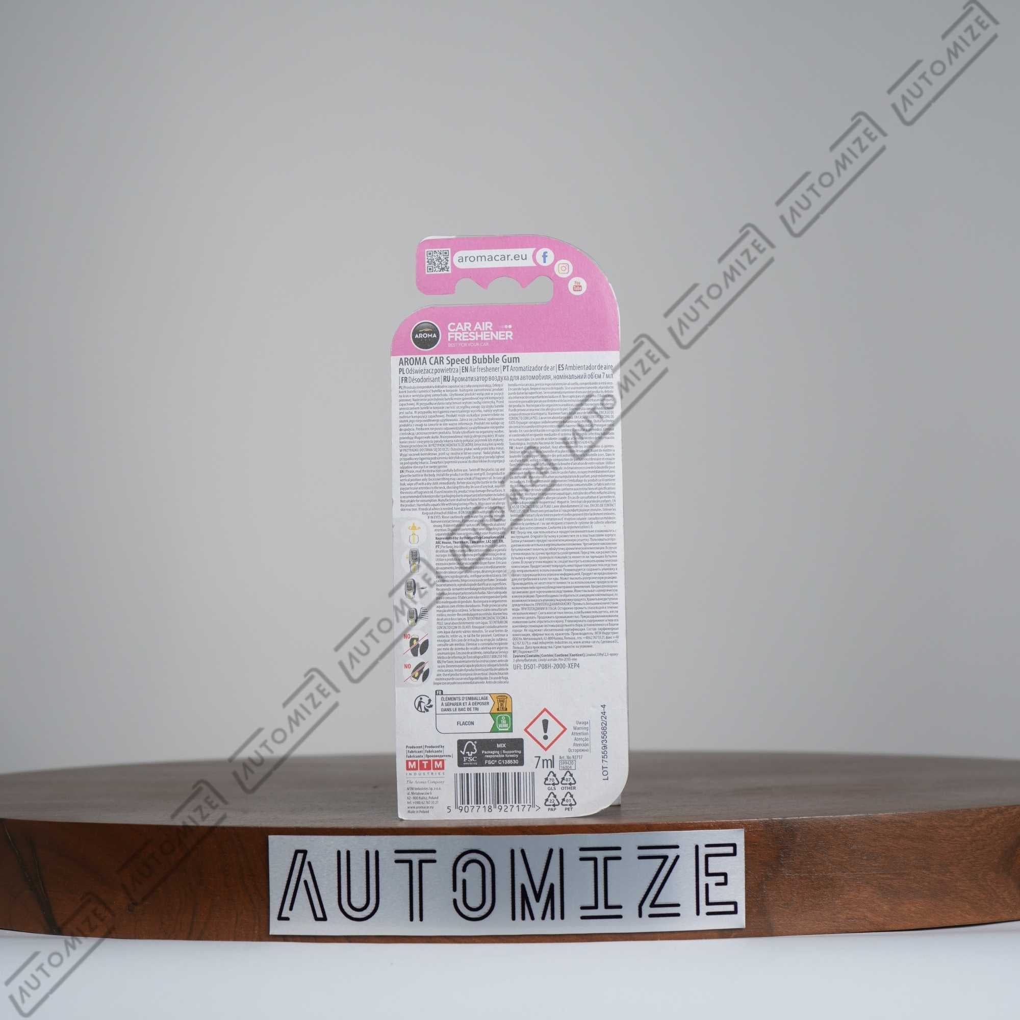Aroma Car Air Freshener Speed - Bubble Gum