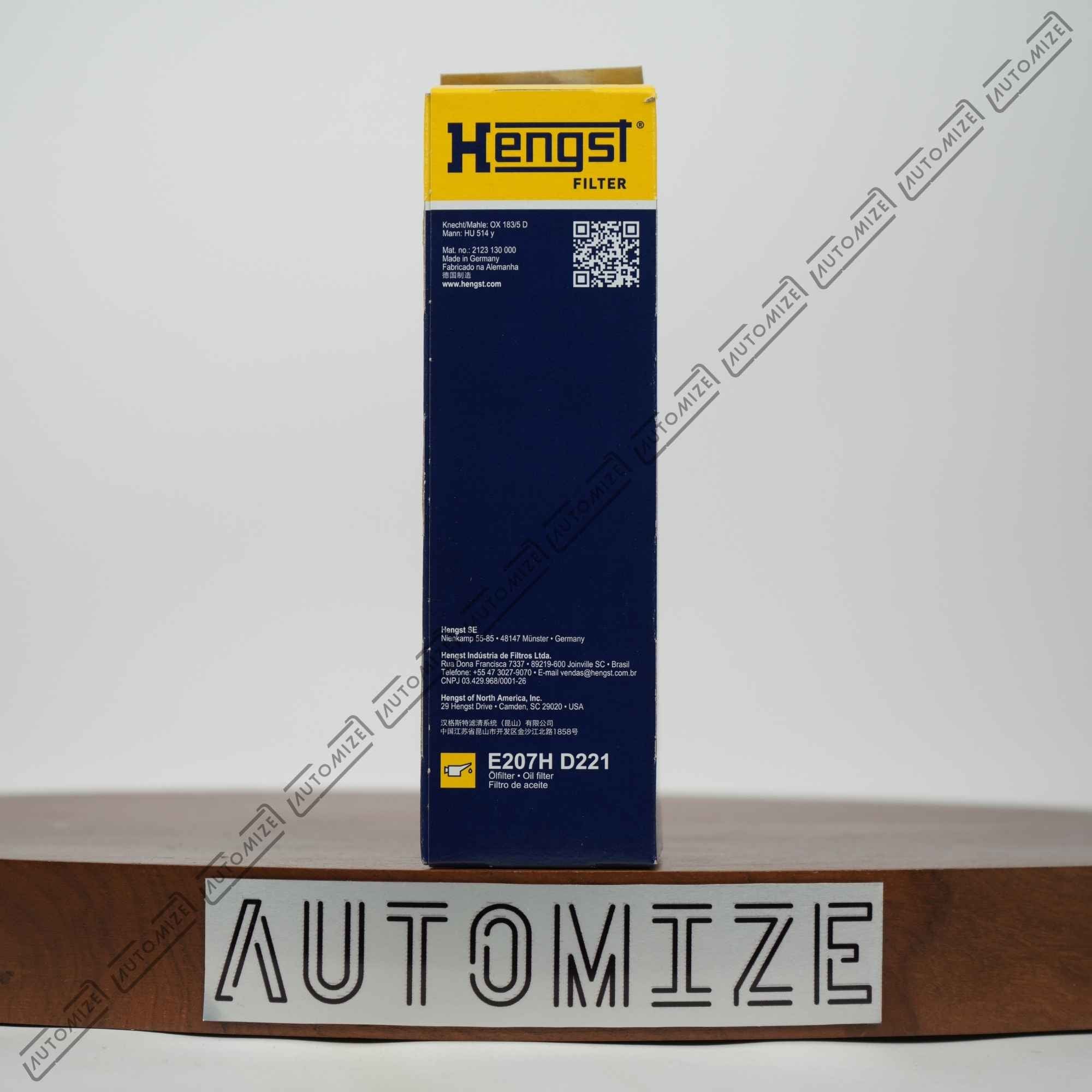 Hengst Oil Filter E207H-D221