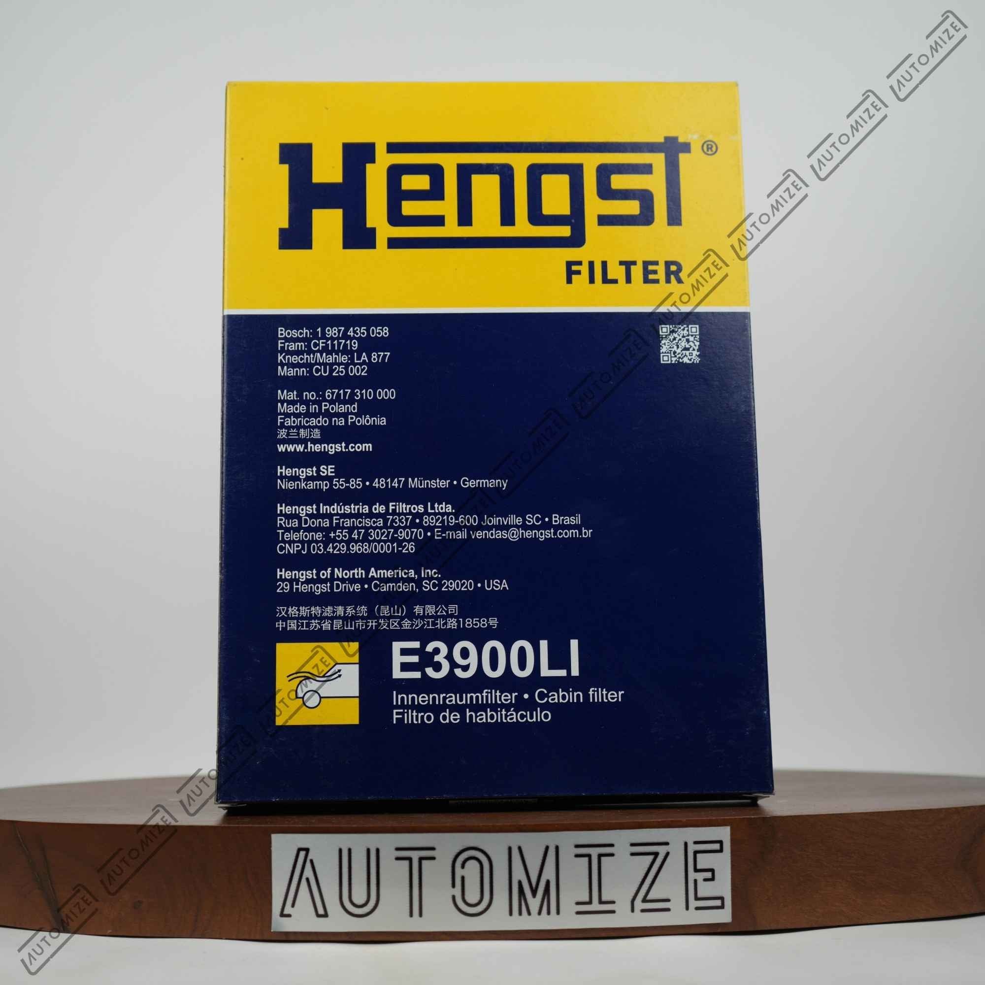 Hengst Cabin Filter E3900LI/LB