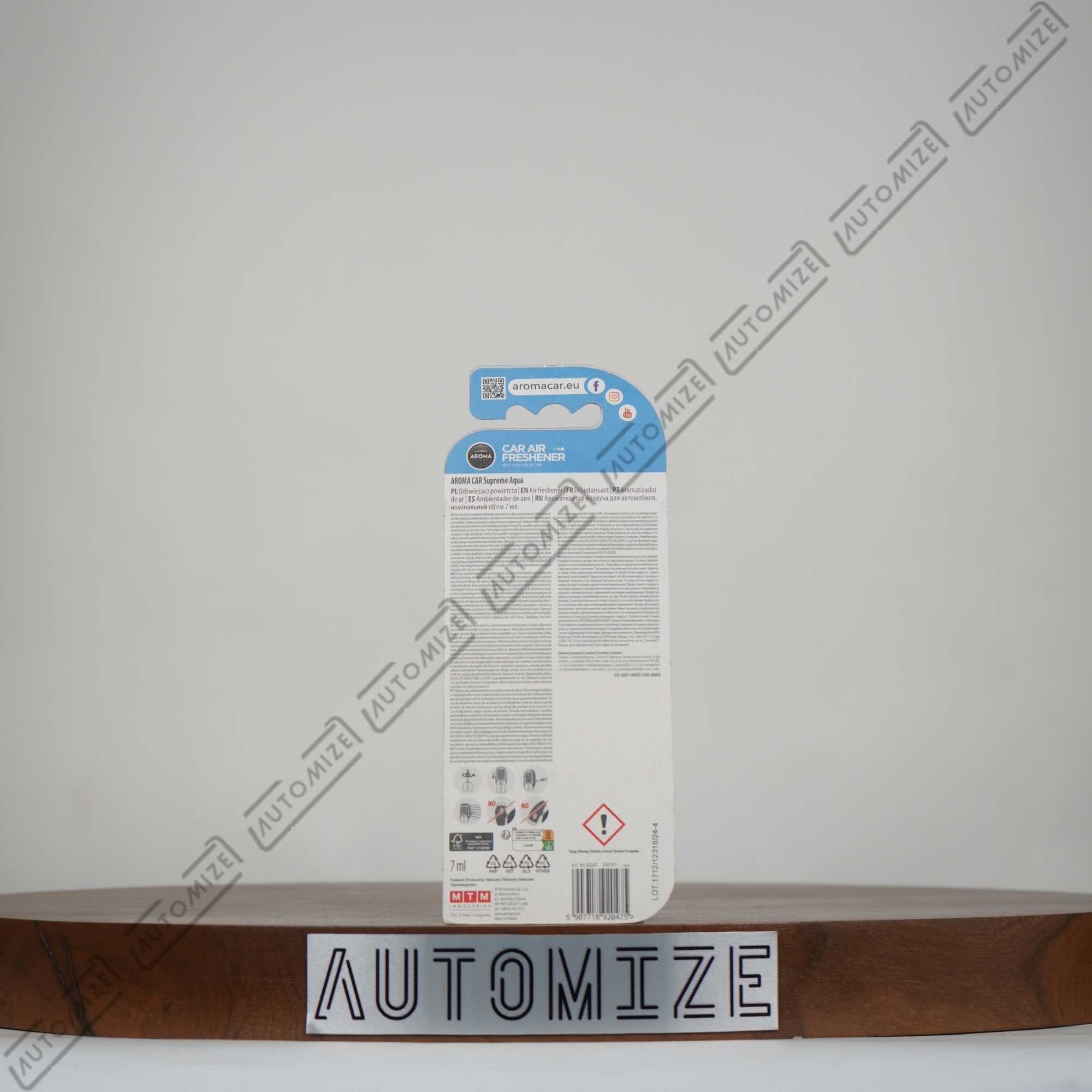 Aroma Car Air Freshener Supreme - Aqua