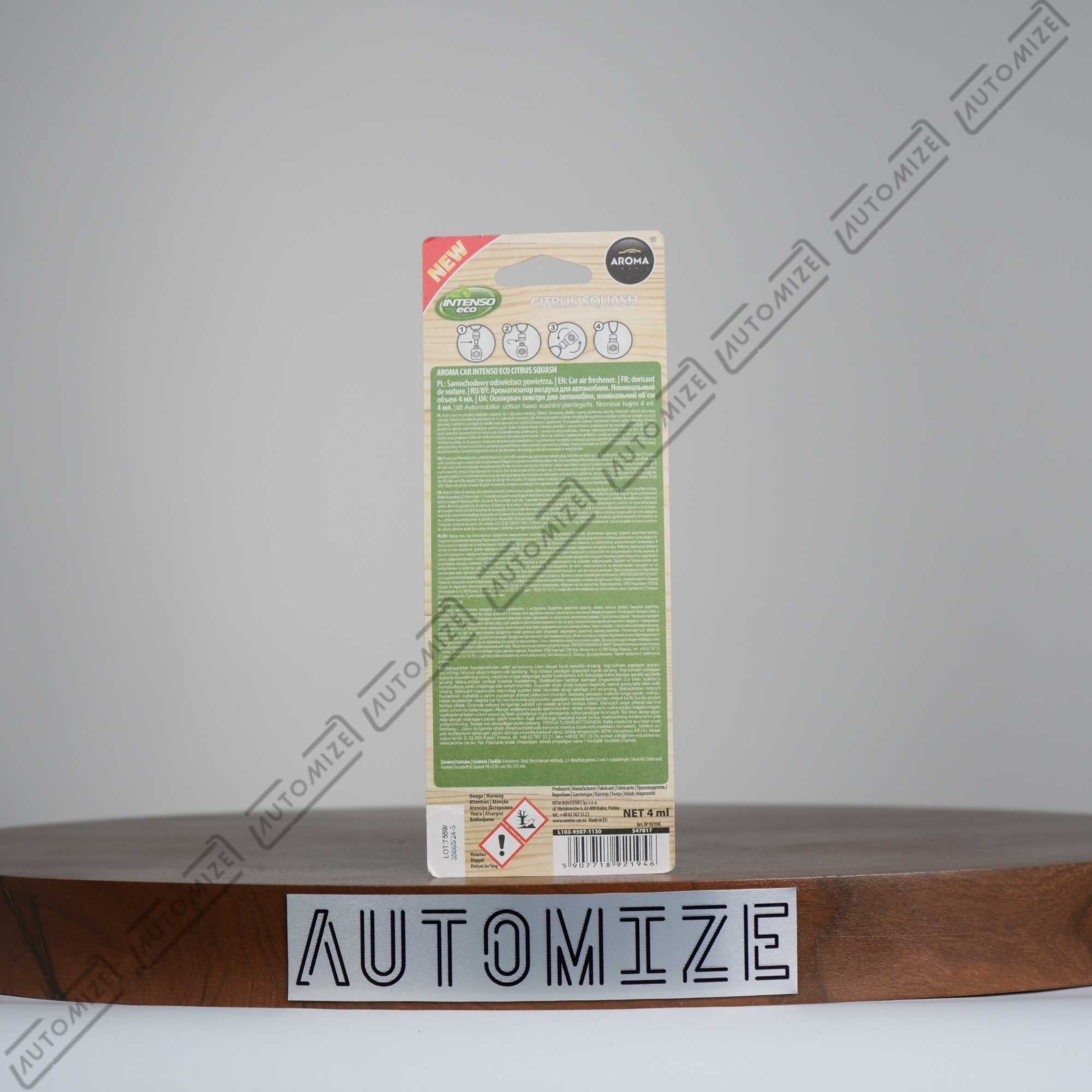 Aroma Intenso Eco Car Perfume - Citrus Squash