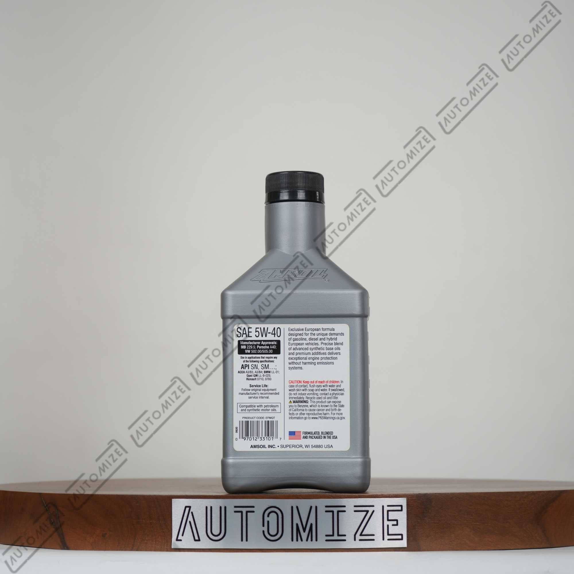 Amsoil 100% Synthetic European Motor Oil FS SAE 5W-40 [Black]