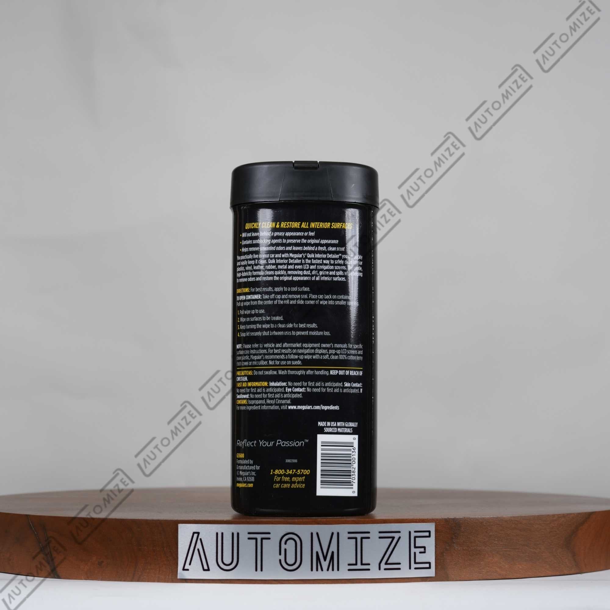 Meguiar's Quik Interior Detailer Cleaner Wipes (30 pcs)