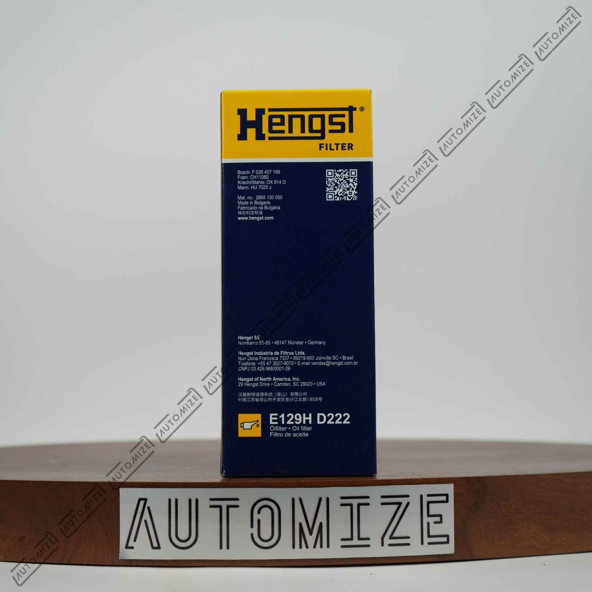 Hengst Oil Filter E129H-D222