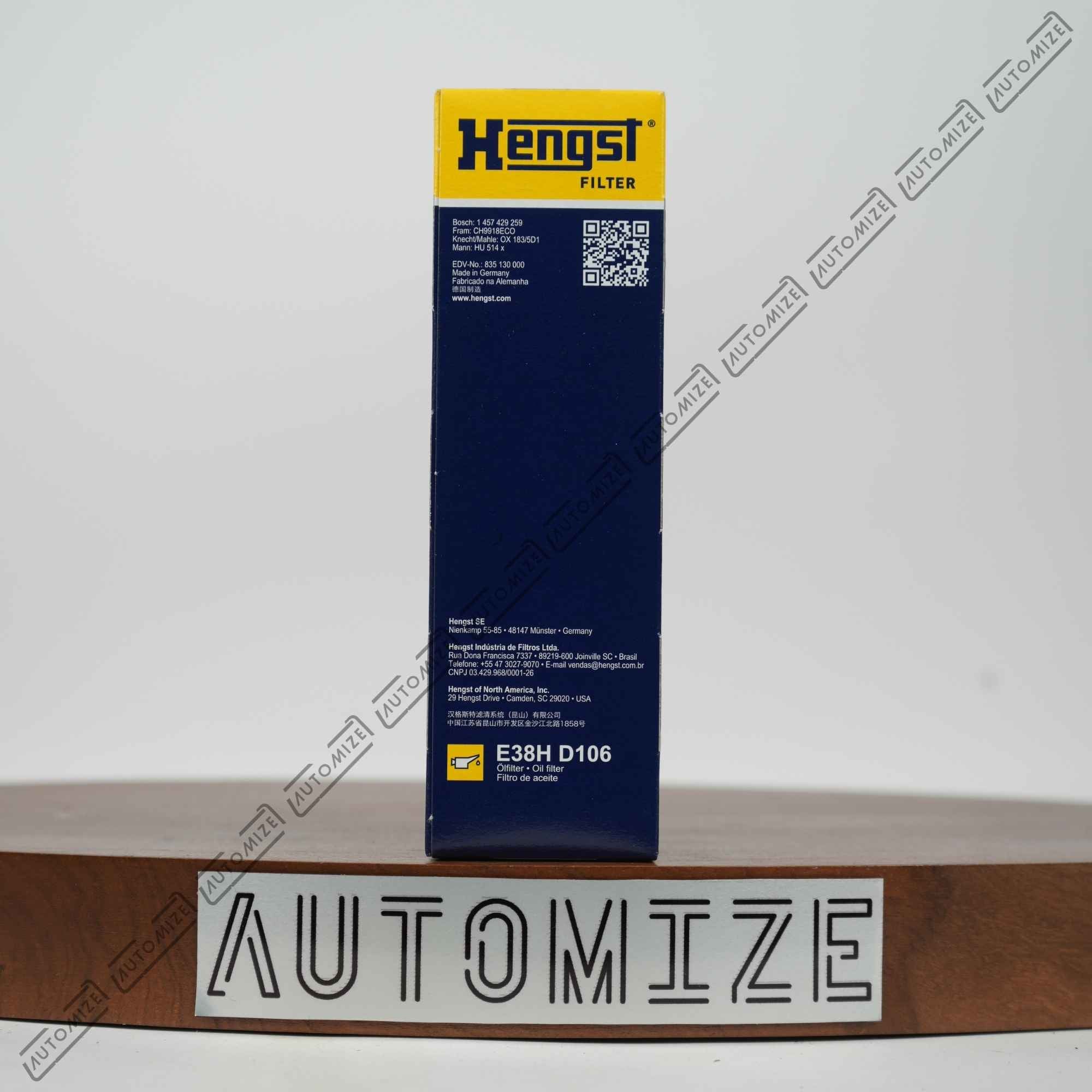 Hengst Oil Filter E38H-D106