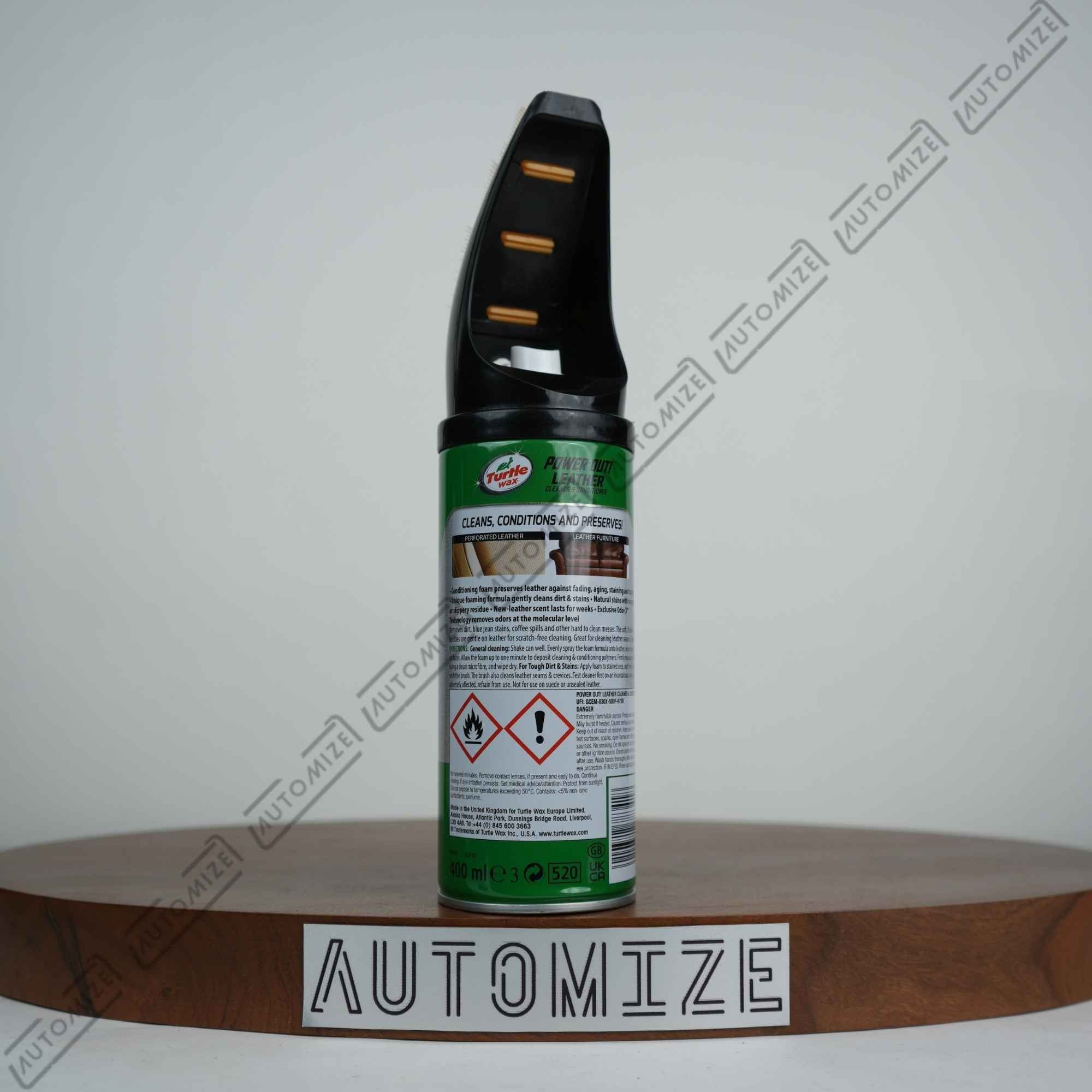 Turtle Wax Power Out Leather Cleaner and Conditioner (400ml)