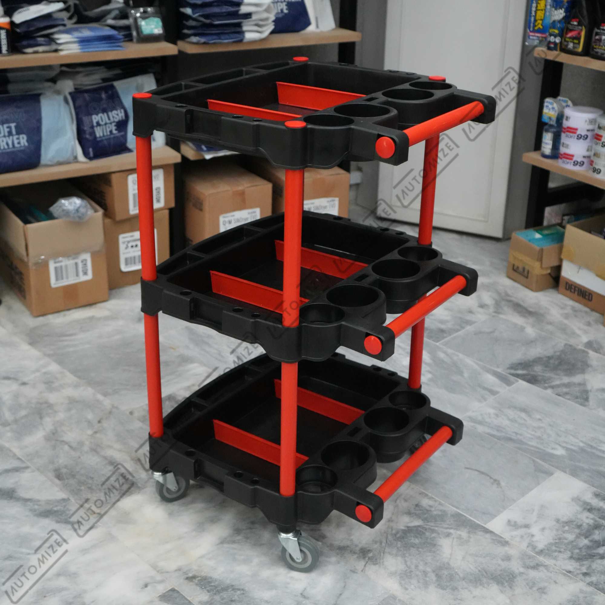 Basic Three Tiered Detailing Cart