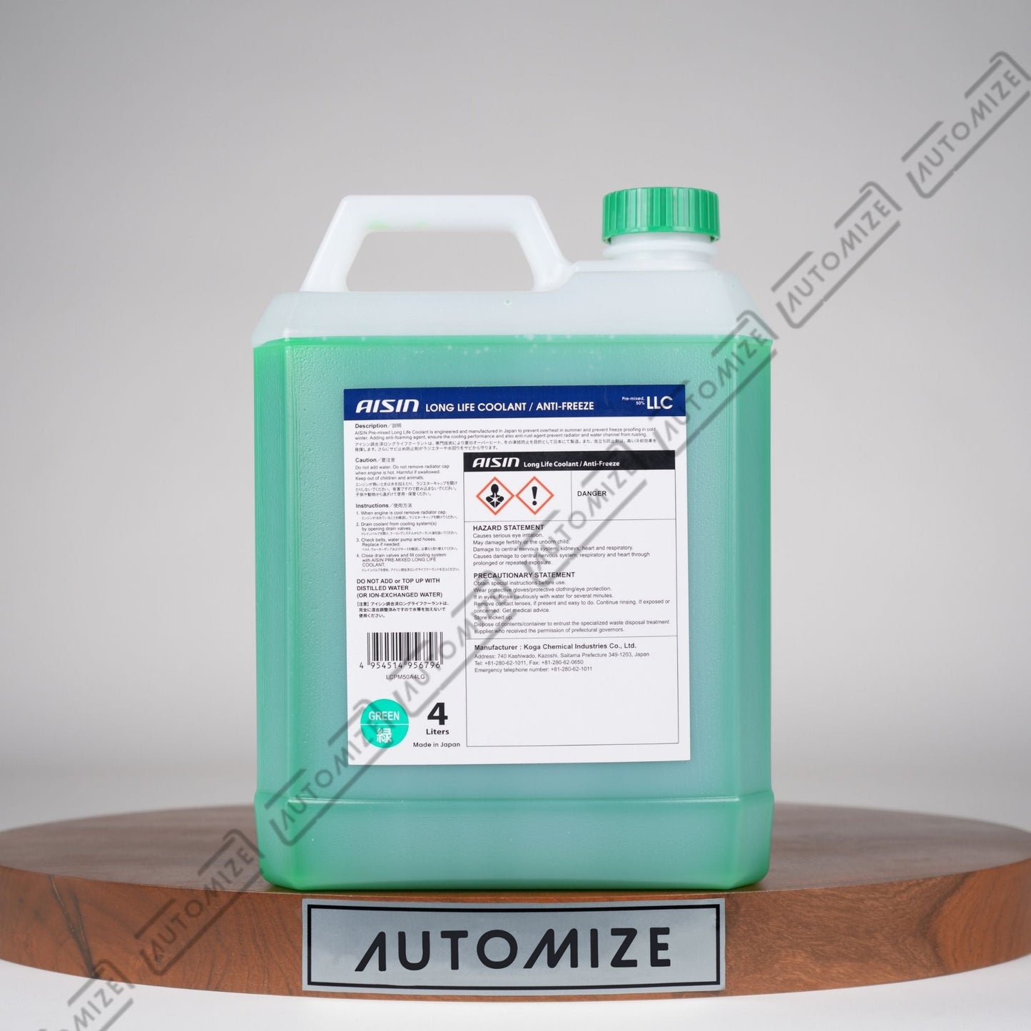 AISIN Long Life Anti - Freeze Coolant [Green] (4l) - Automize